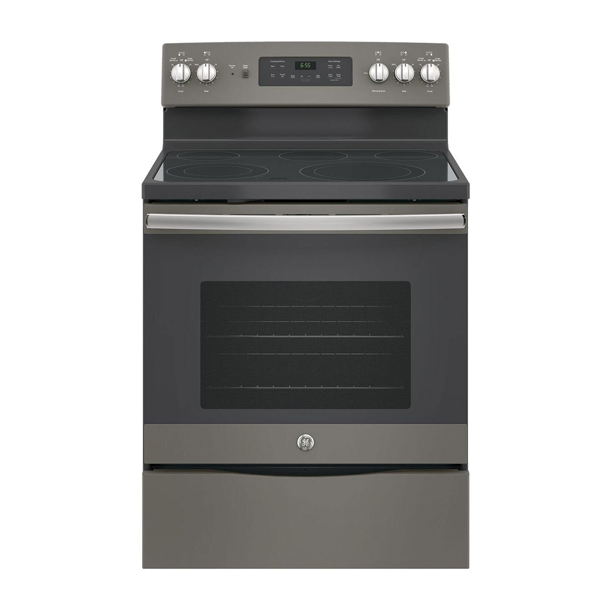 Electric dark brushed steel range oven