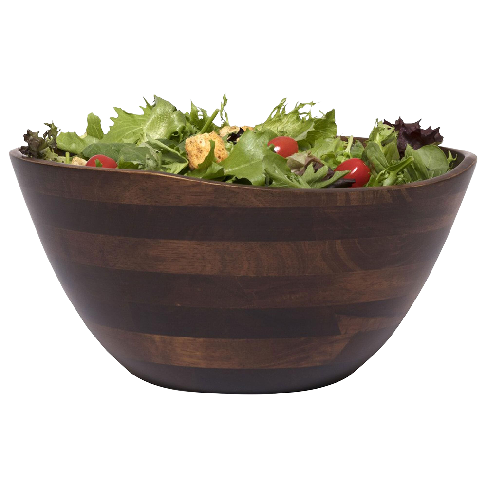 Lipper International Large Wavy Rim Bowl in Walnut