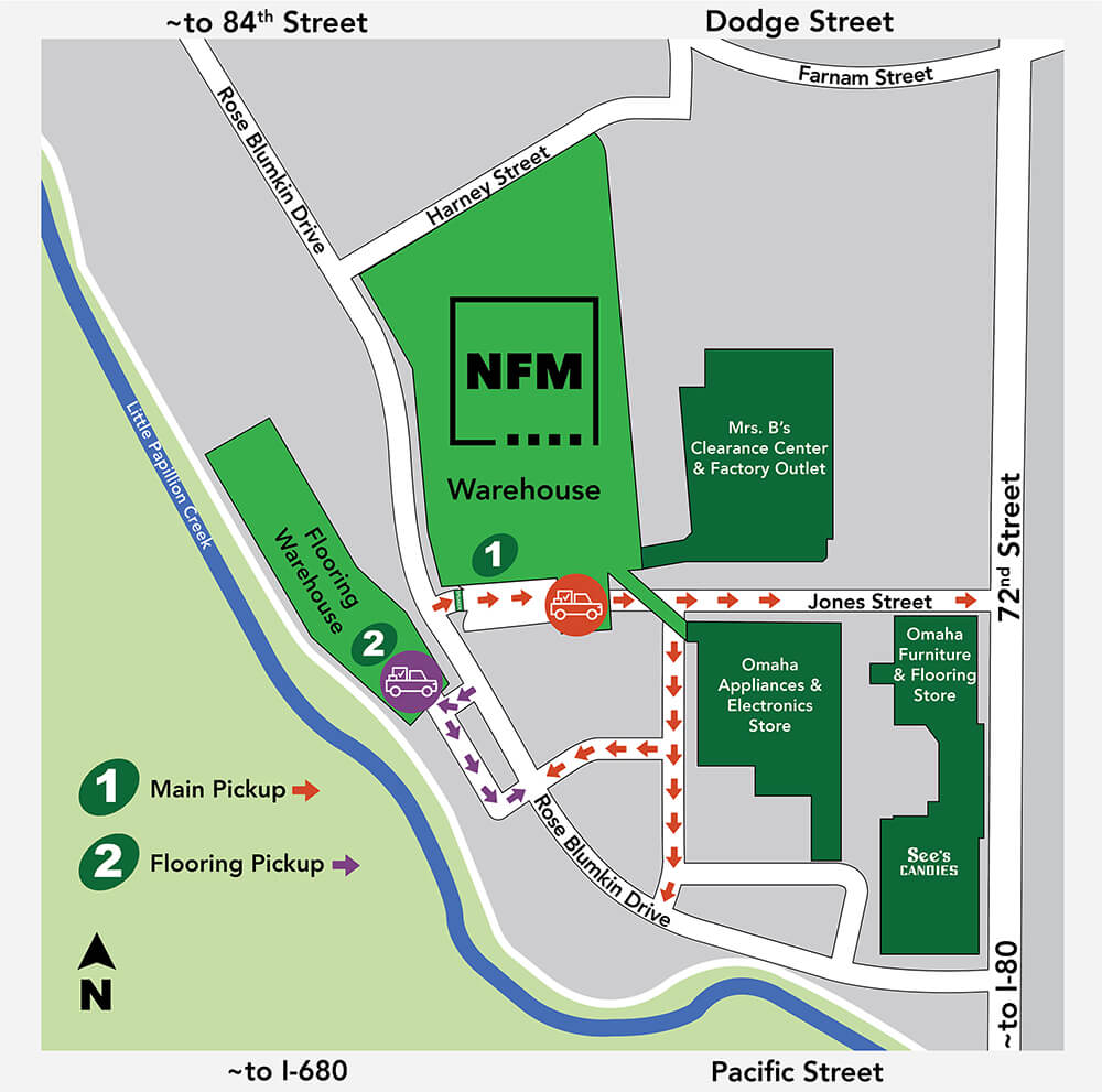 Map of Pickup location Omaha, NE store