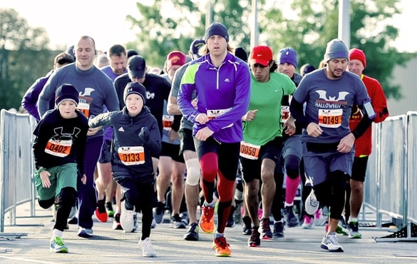 Runners taking a part in the NFM5K Halloween Race