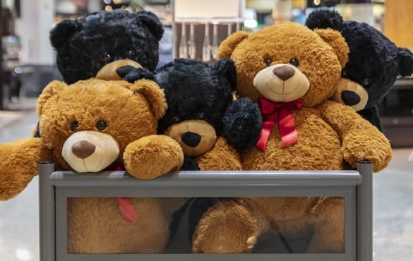 Stack of teddy bears