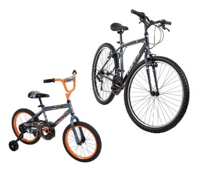 Huffy 26 inch Granite Men's Mountain Bike in Dark Blue and Huffy 16 inch Pro Thunder Kid Bike in Gray