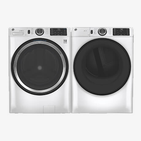 GE Appliances 4.8 Cu. Ft. Front Load Washer and 7.8 Cu. Ft. Electric Dryer Laundry Pair