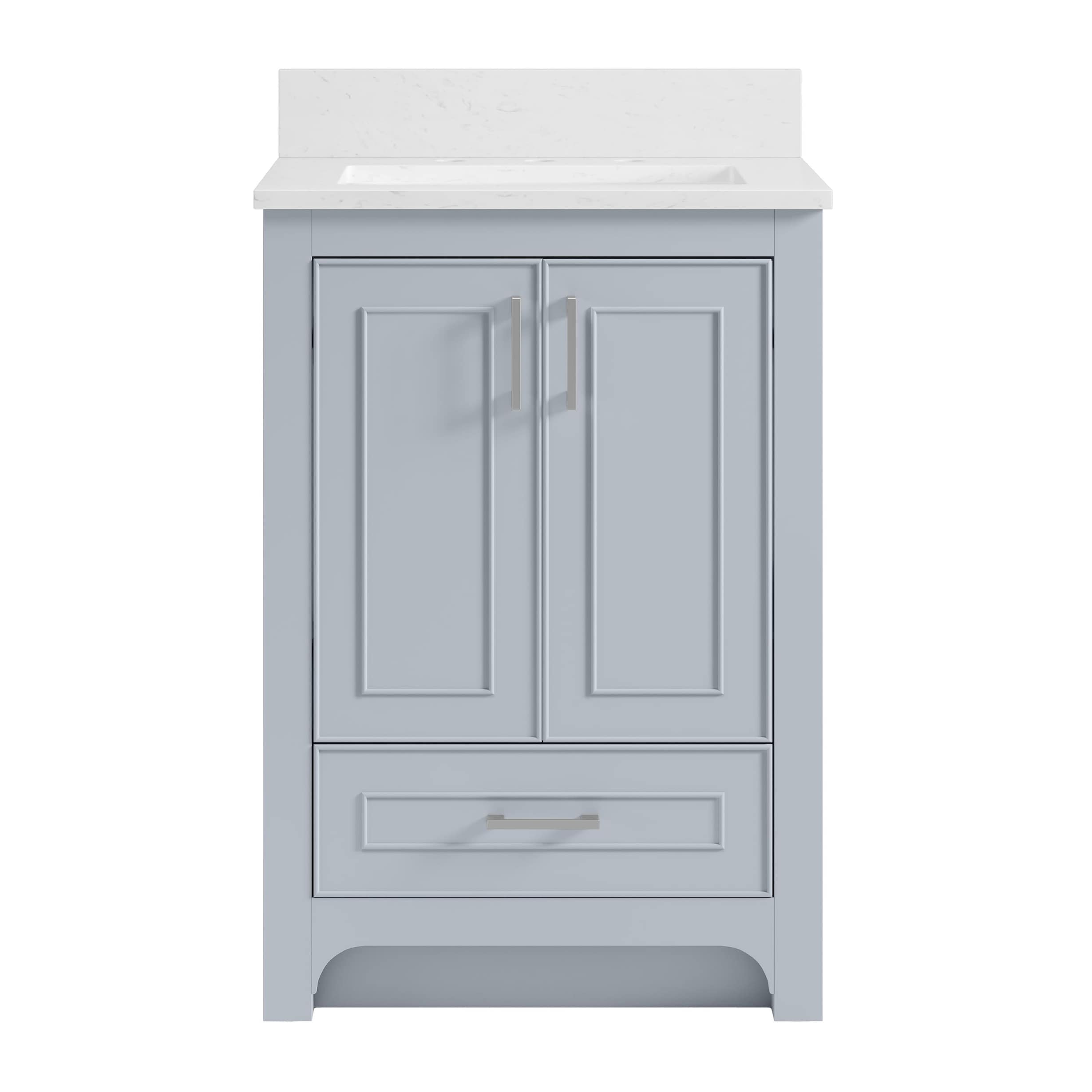 37B Lucerne 24" Single Bathroom Vanity Cabinet in Soft Blue with Marble ...