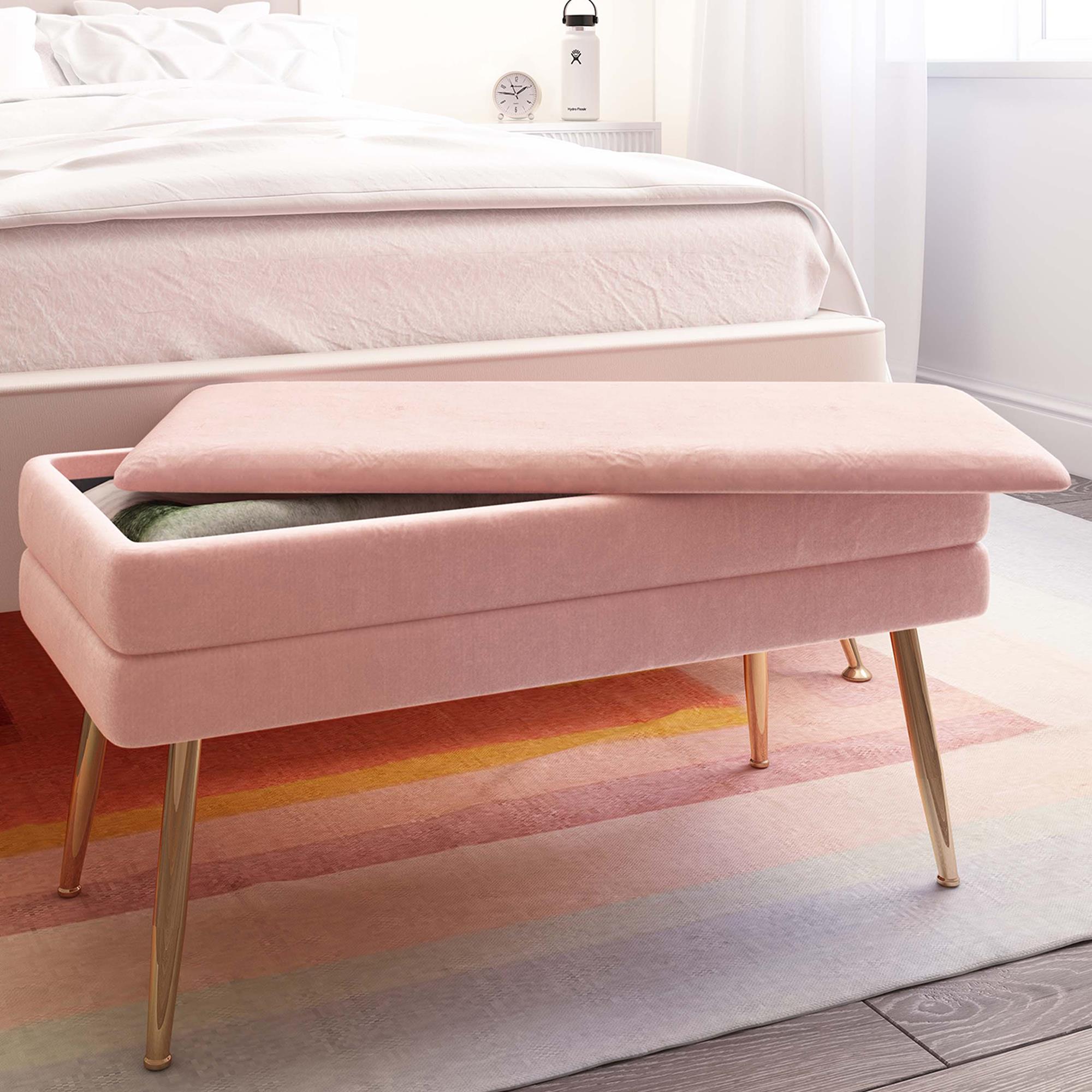 Tov Furniture Ziva Storage Bench in Blush NFM