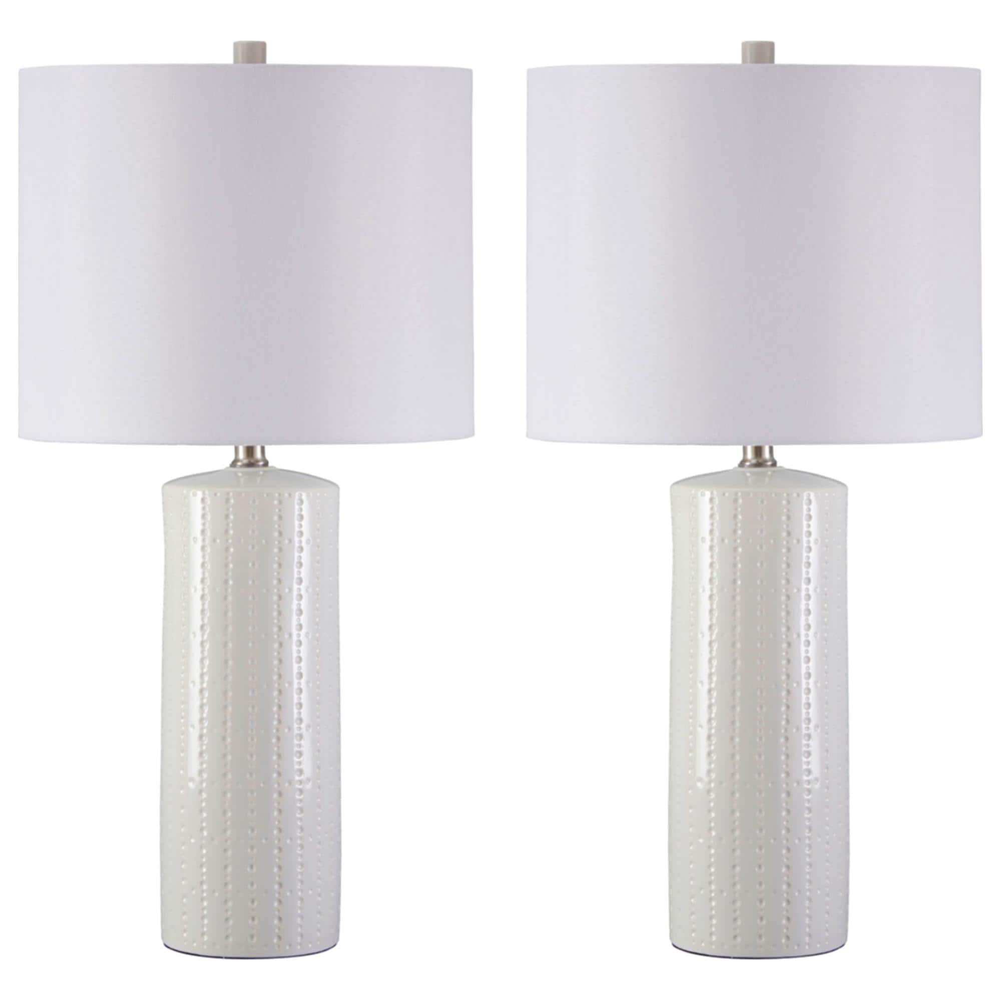 Ashley Steuben Ceramic Table Lamp in White (Set of 2)
