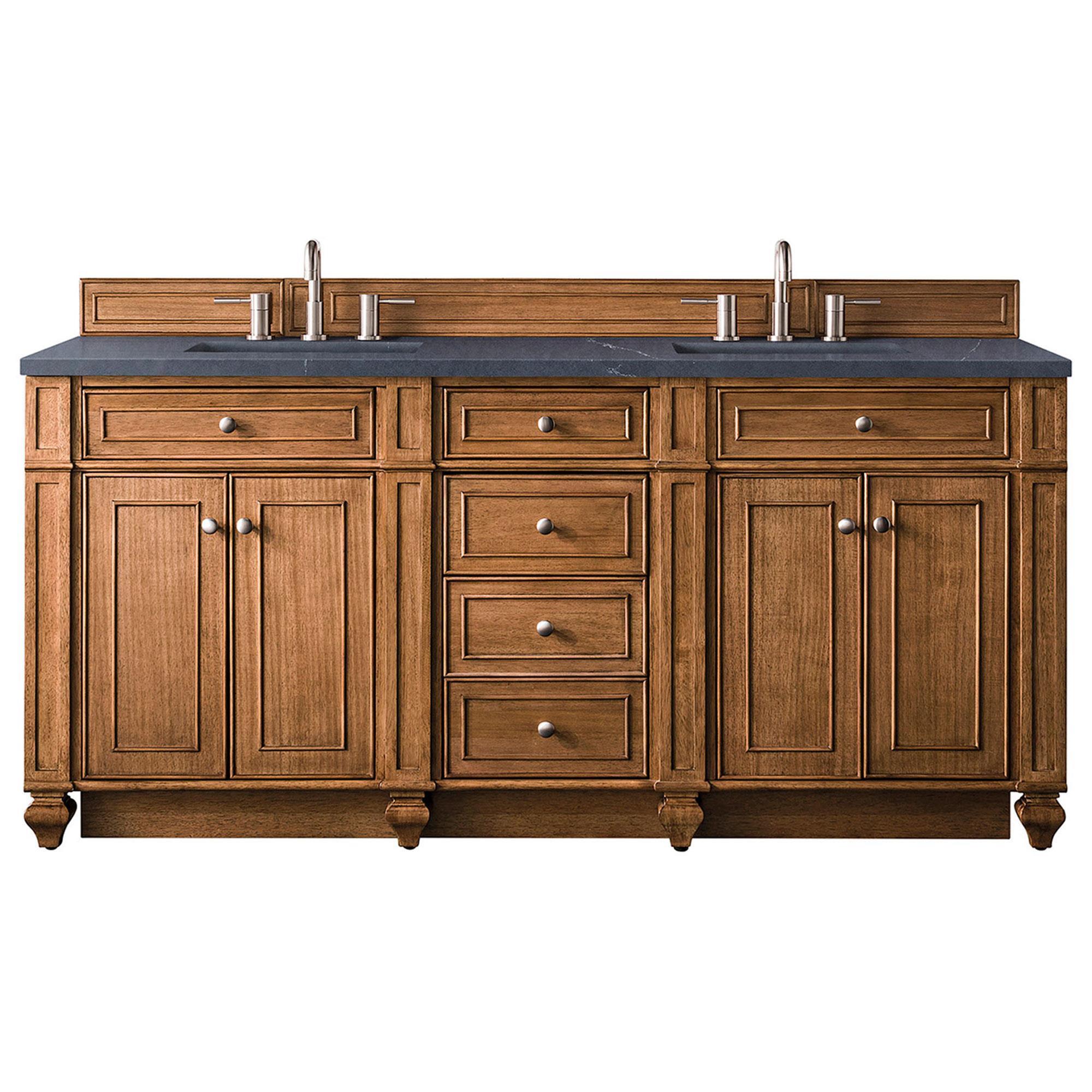 James Martin Vanities Bristol 72" Double Bathroom Vanity in Saddle