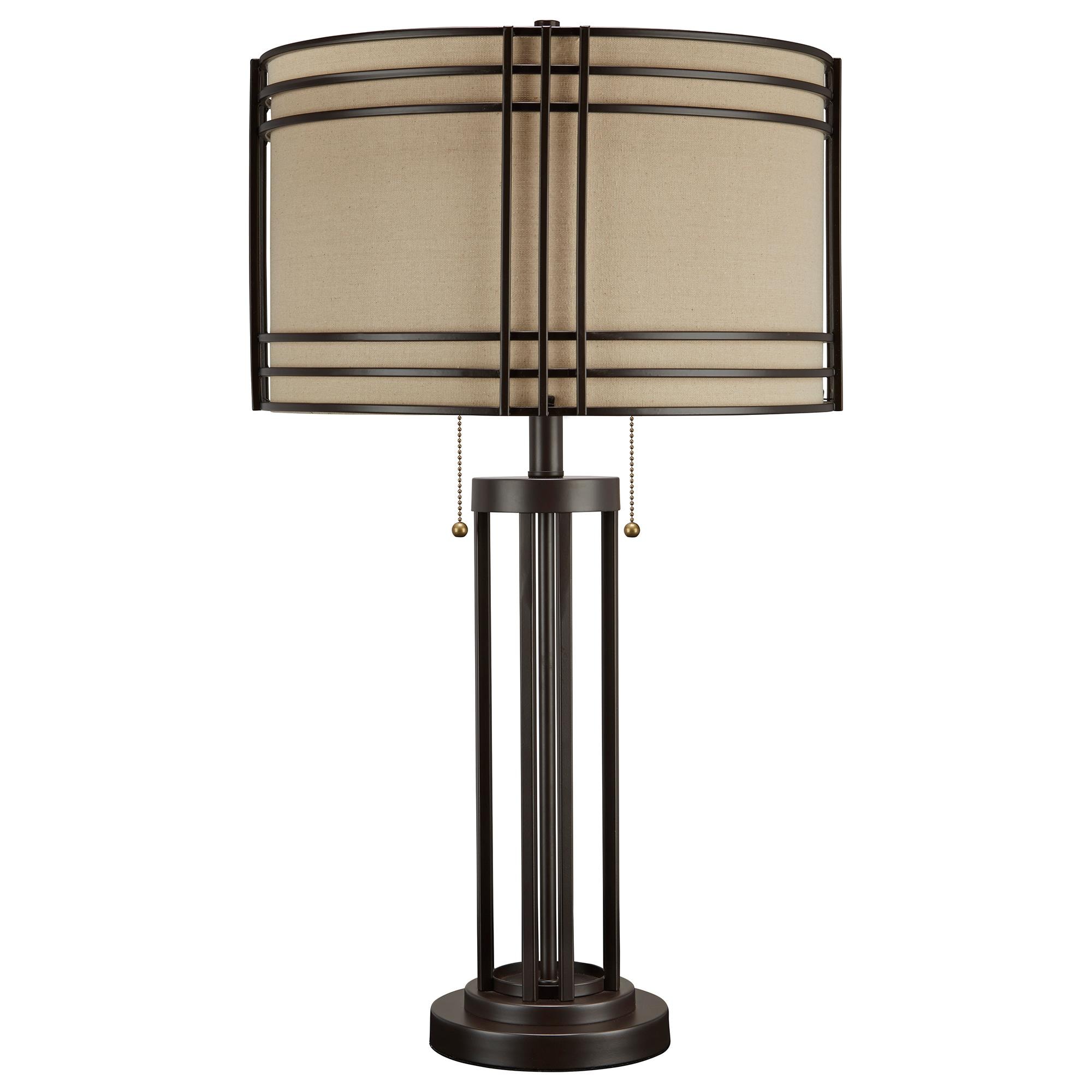 Ashley Hanswell Metal Table Lamp in Dark Brown