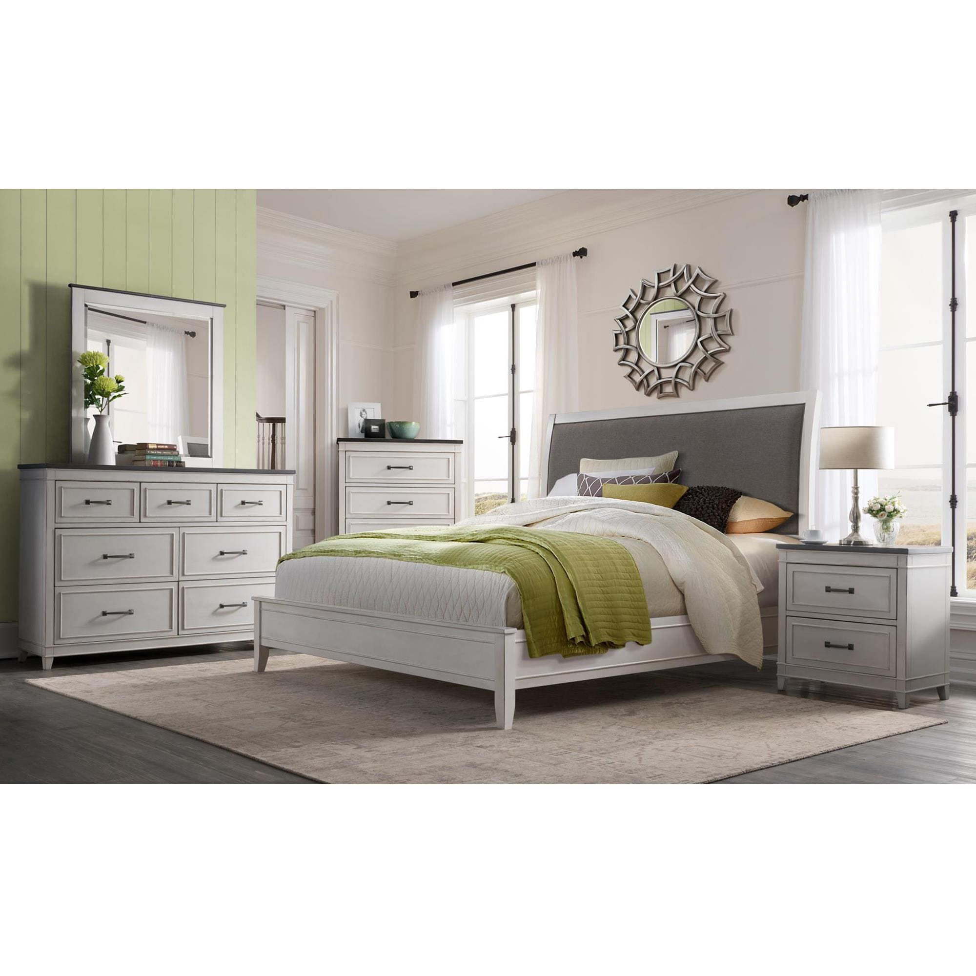 Distressed black and white tall dresser for the home via pinterest.com. martin svensson home del mar 4 piece king bedroom set in distressed white and gray nfm