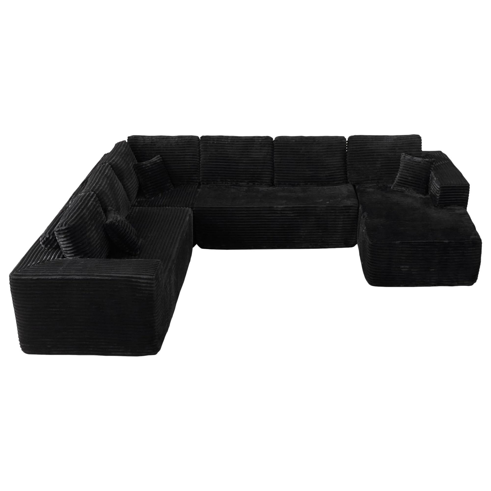 Noviland HOMLUX Modular Corduroy Sectional Sofa with Right Chaise