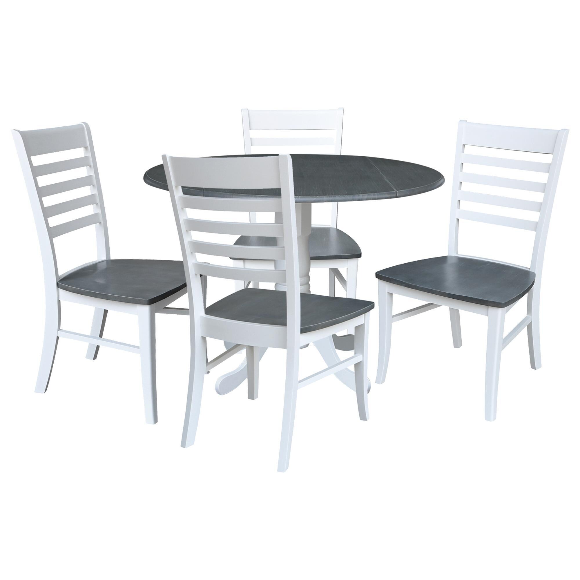 International Concepts 5Piece Dining Set in White/Heather Gray NFM