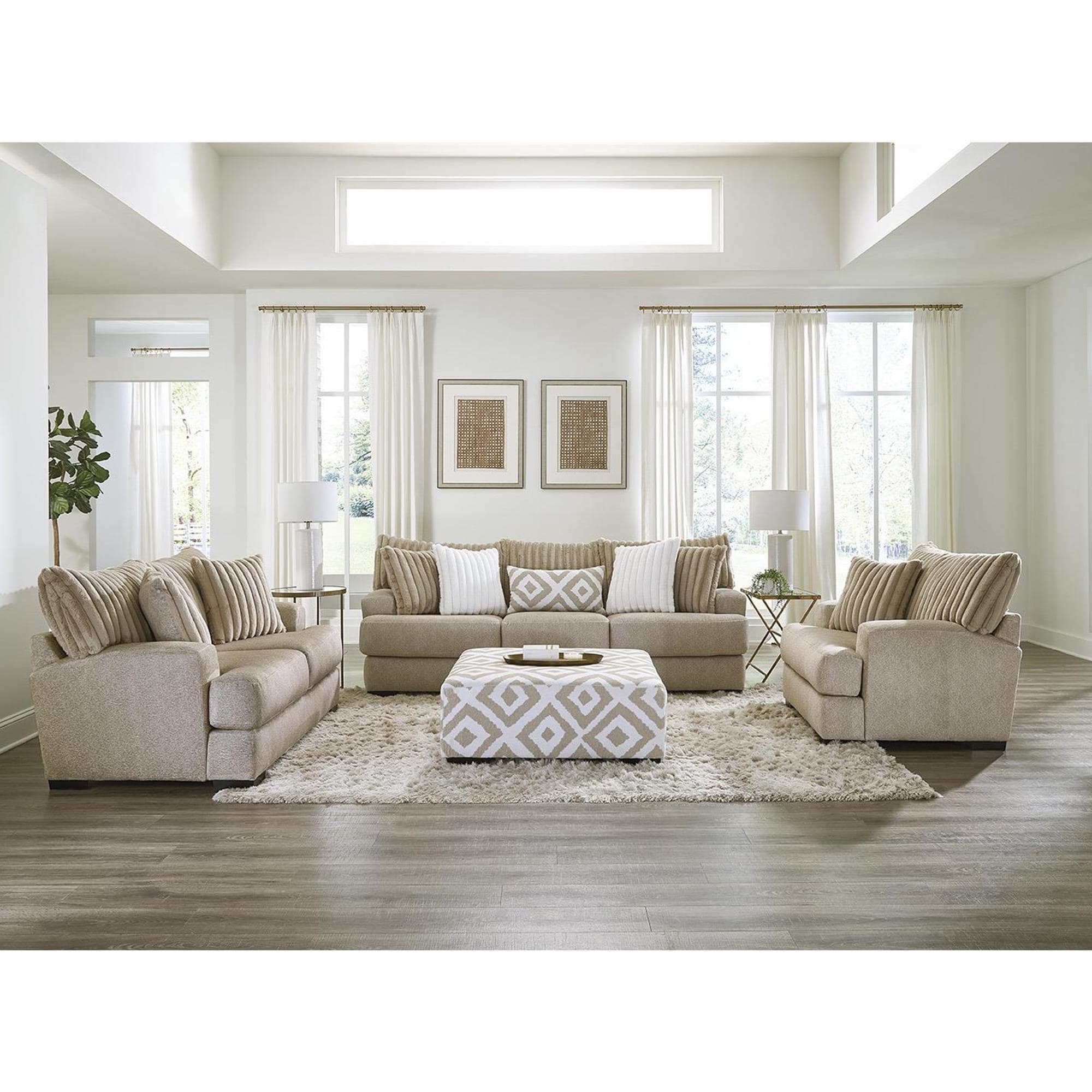 ViviCasa Mondo Stationary Loveseat in Tweed Toast