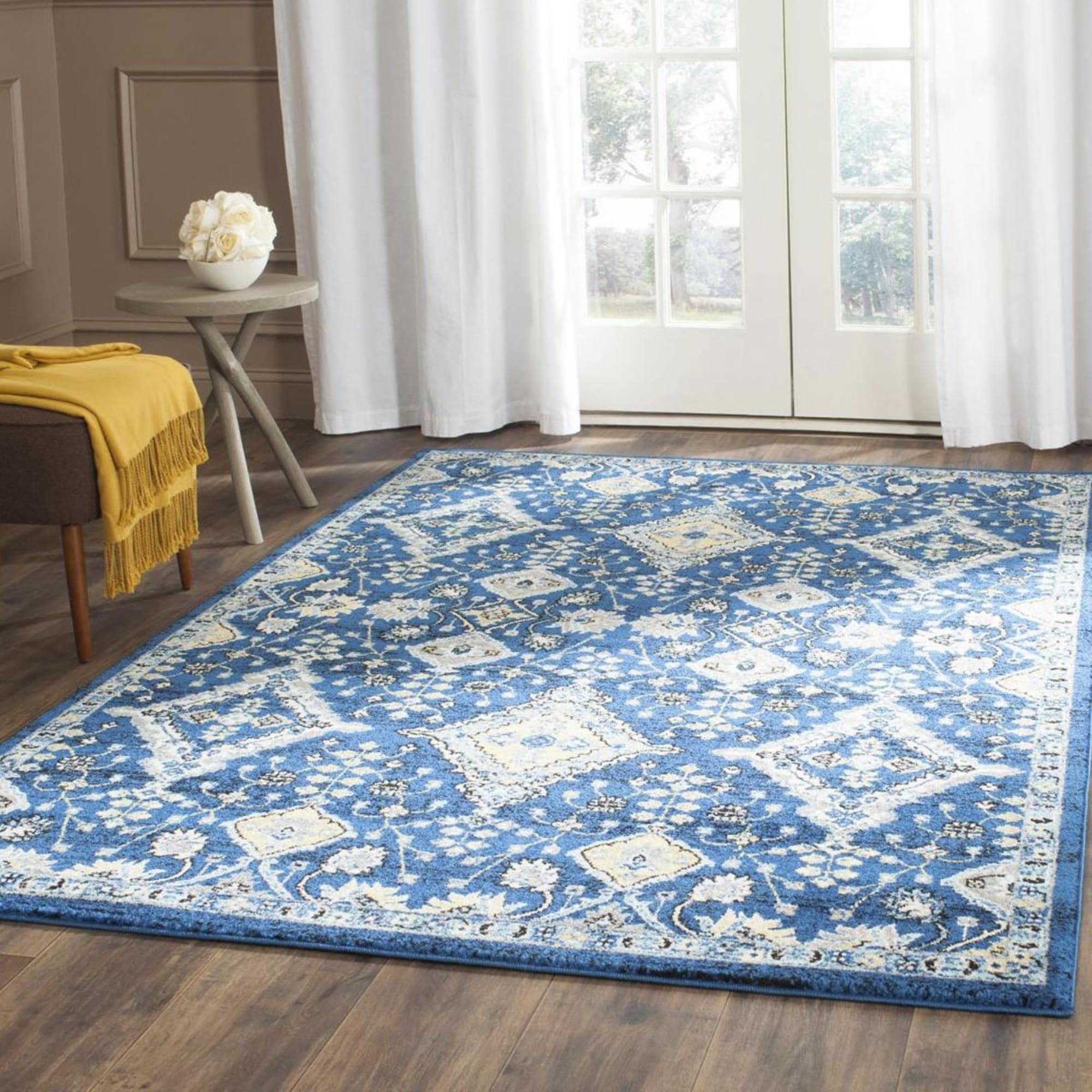 Safavieh Evoke EVK224A-3 3' x 5' Royal and Ivory Area Rug