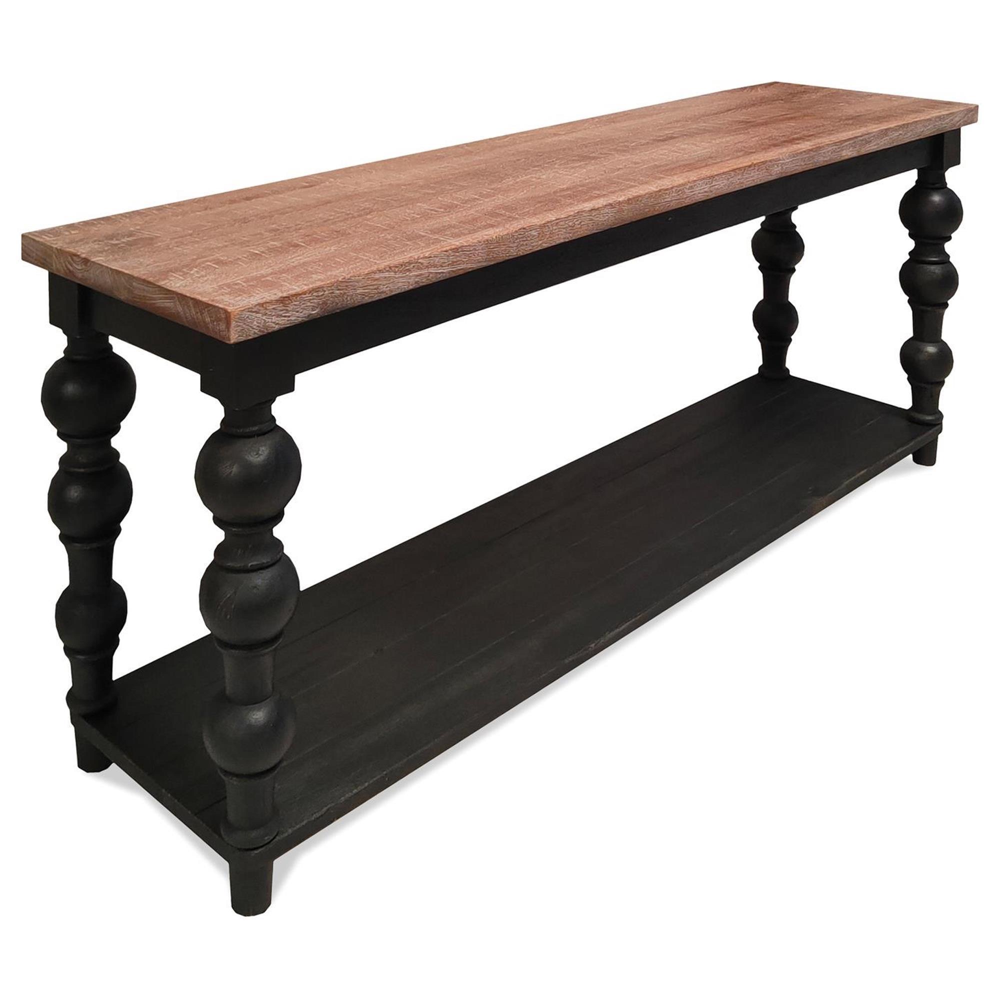 Shannon Hills Mason Console Table in Antique Oak and Distressed Black NFM
