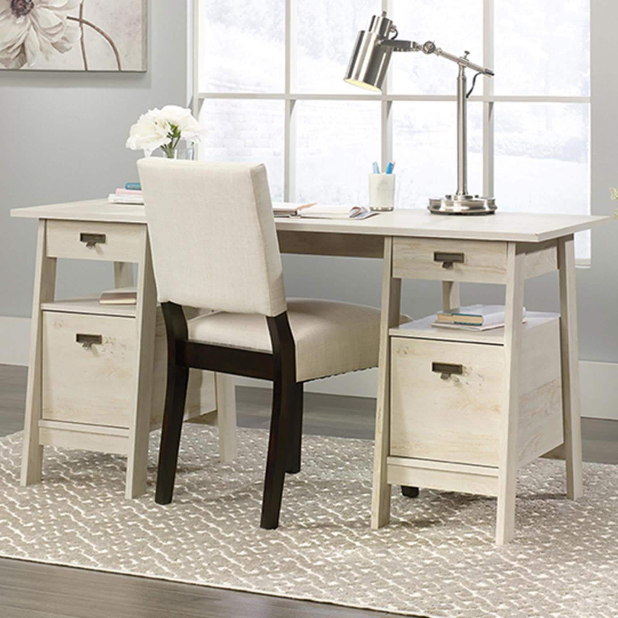 Sauder Trestle Executive Desk in Chalked Chestnut | Nebraska