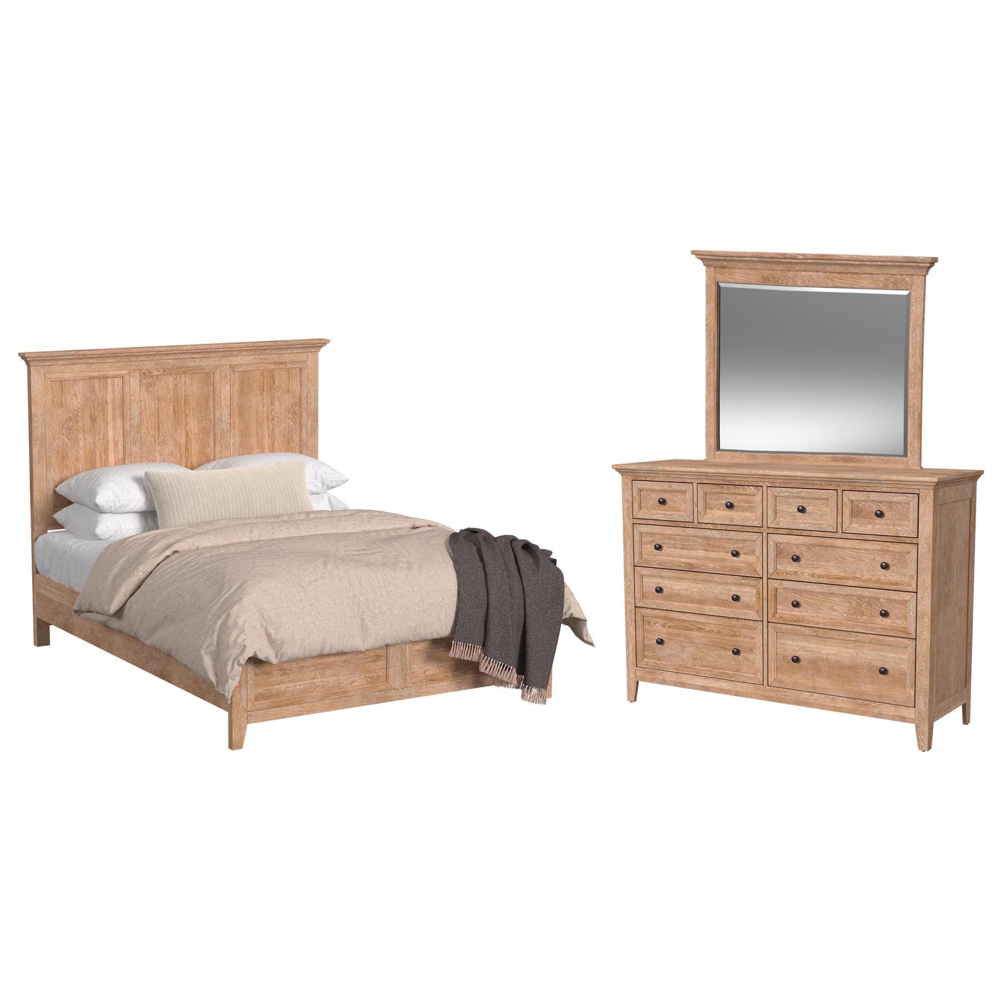Hawthorne Furniture San Mateo 4-Piece Queen Panel Bedroom Set in Wheat