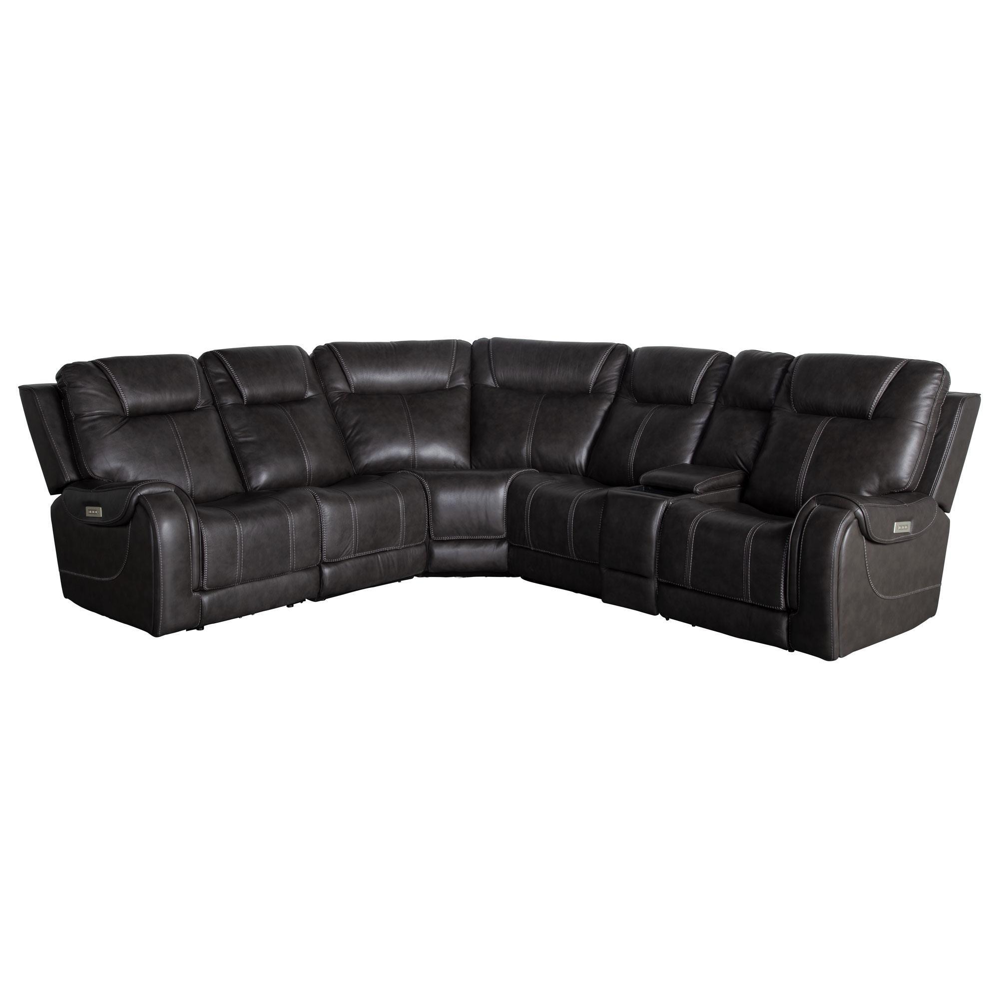 MotoMotion Zion 6-Piece Power Reclining Sectional in Gray