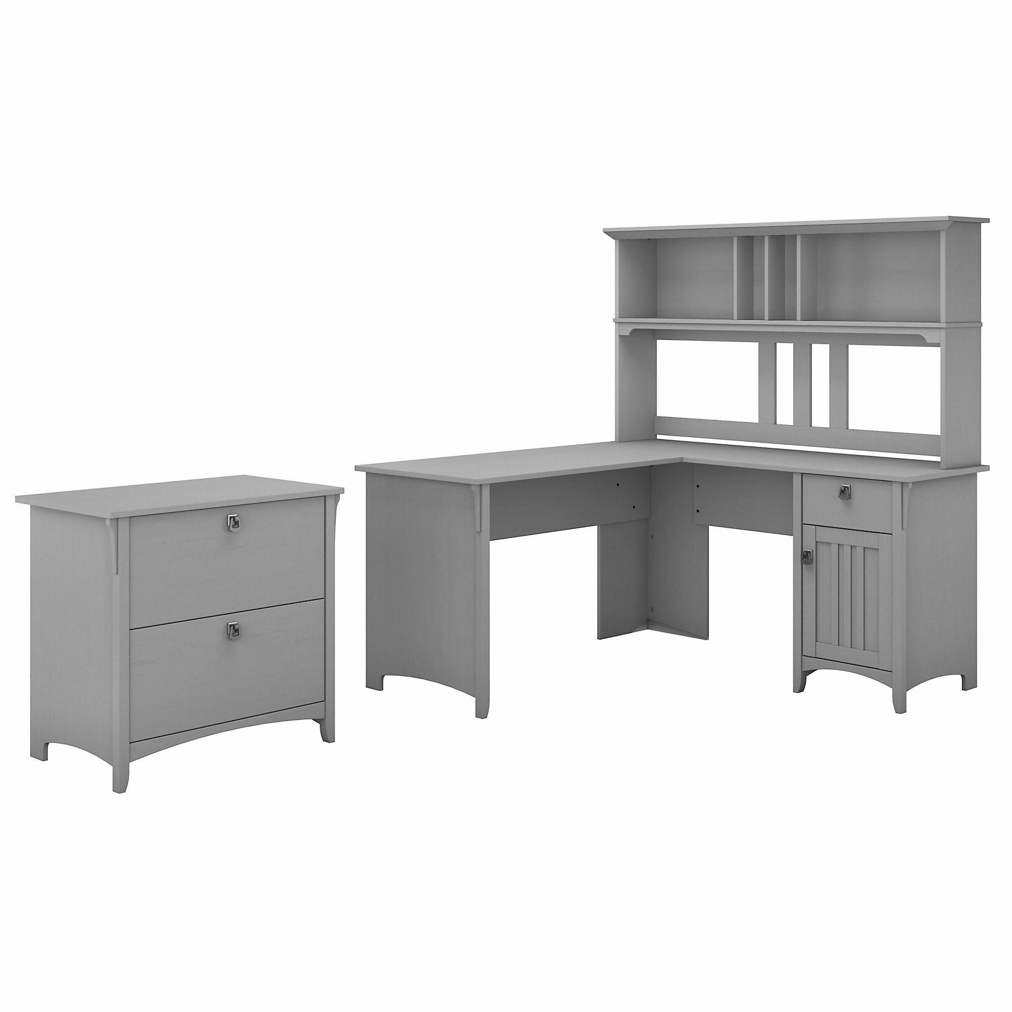 Bush Salinas 3Piece Office Desk with Hutch and File Set in