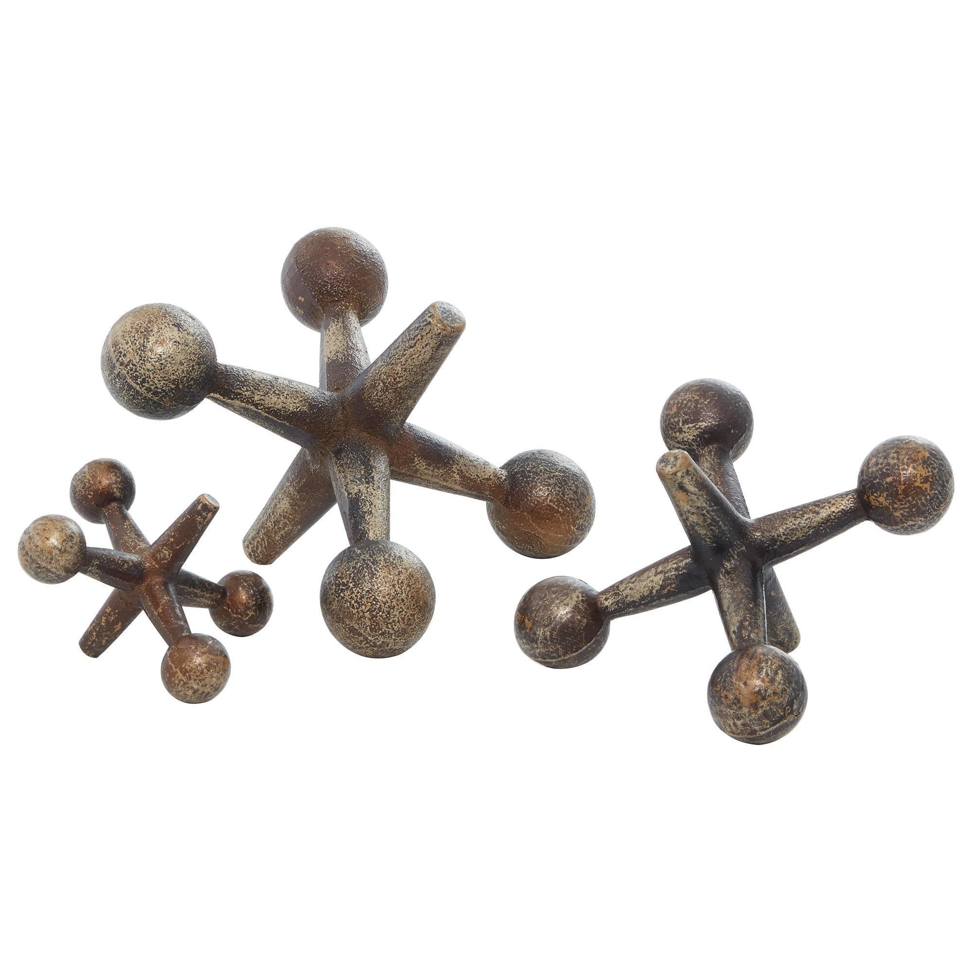 Maple And Jade Assorted Jacks Decor In Gold Set Of 3 Nebraska Furniture Mart