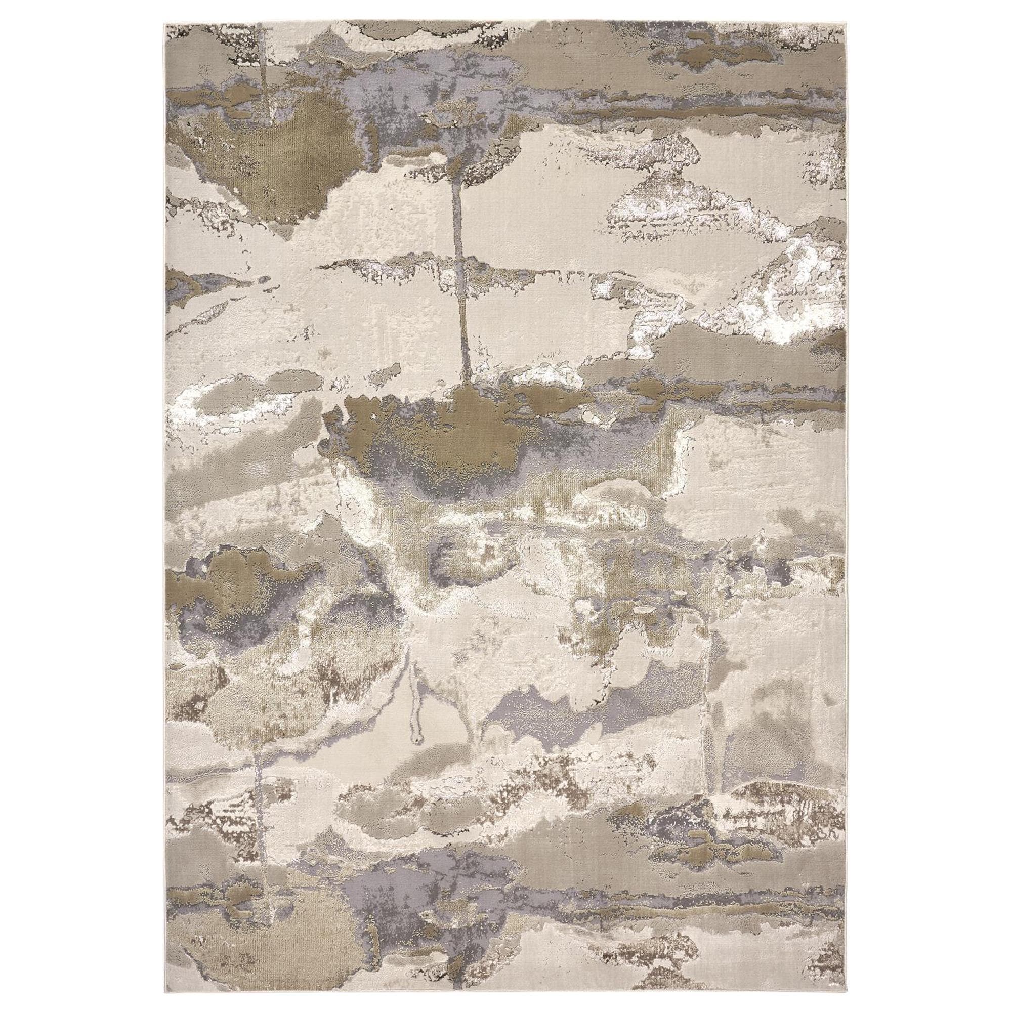 Feizy Rugs Aura 3737f 8 X 11 Gold And Gray Area Rug Nebraska Furniture Mart