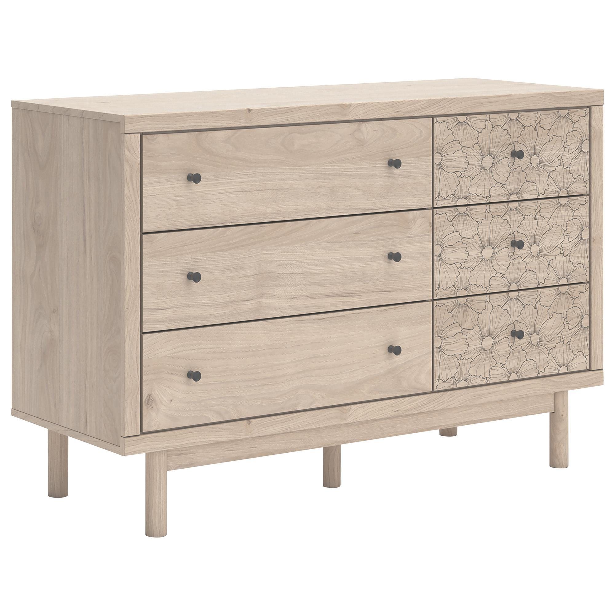 Ashley Arloster 6-Drawer Dresser and Mirror in Tan