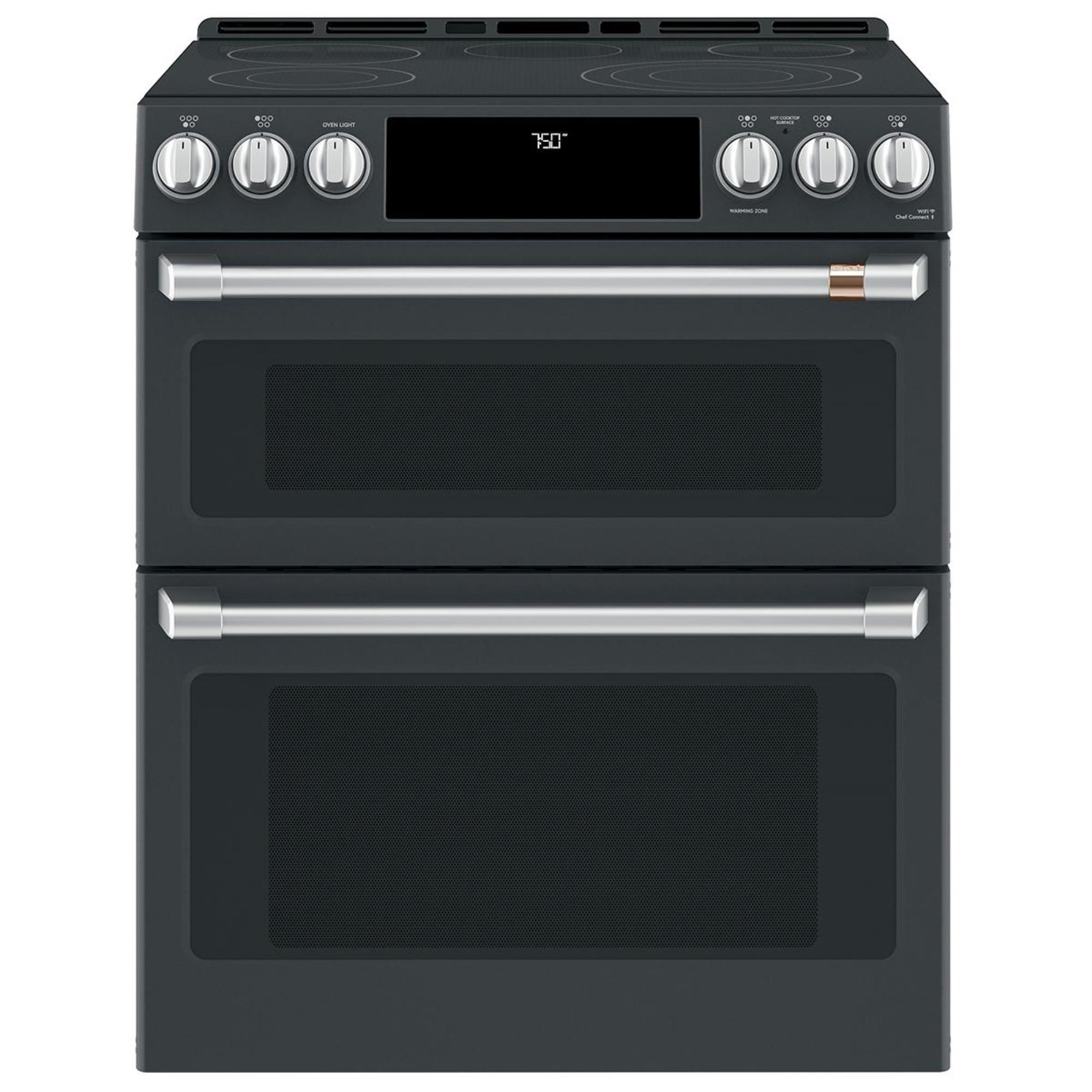 GE Cafe 30" SlideIn Double Oven Electric Range in Matte