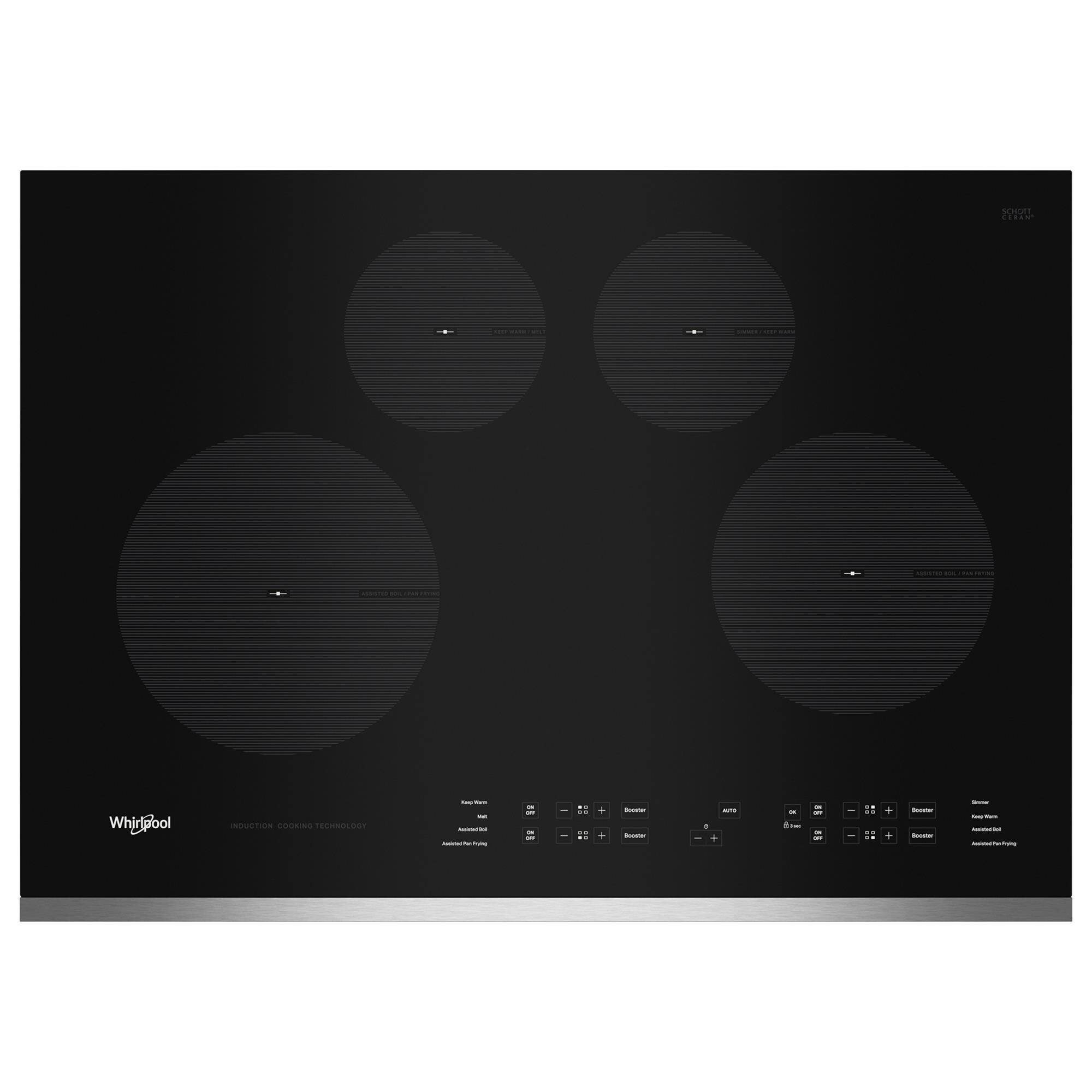 Whirlpool 30" Electric touch Cooktop with 4 Elements in Black and