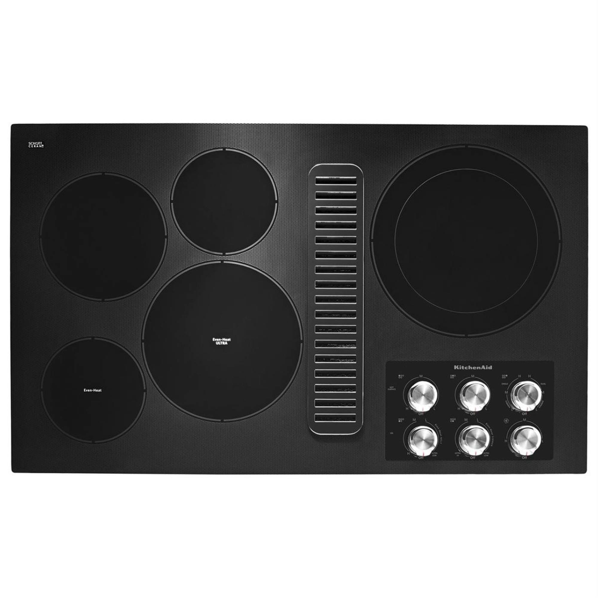 KitchenAid 36" Electric Downdraft Cooktop in Black Nebraska Furniture