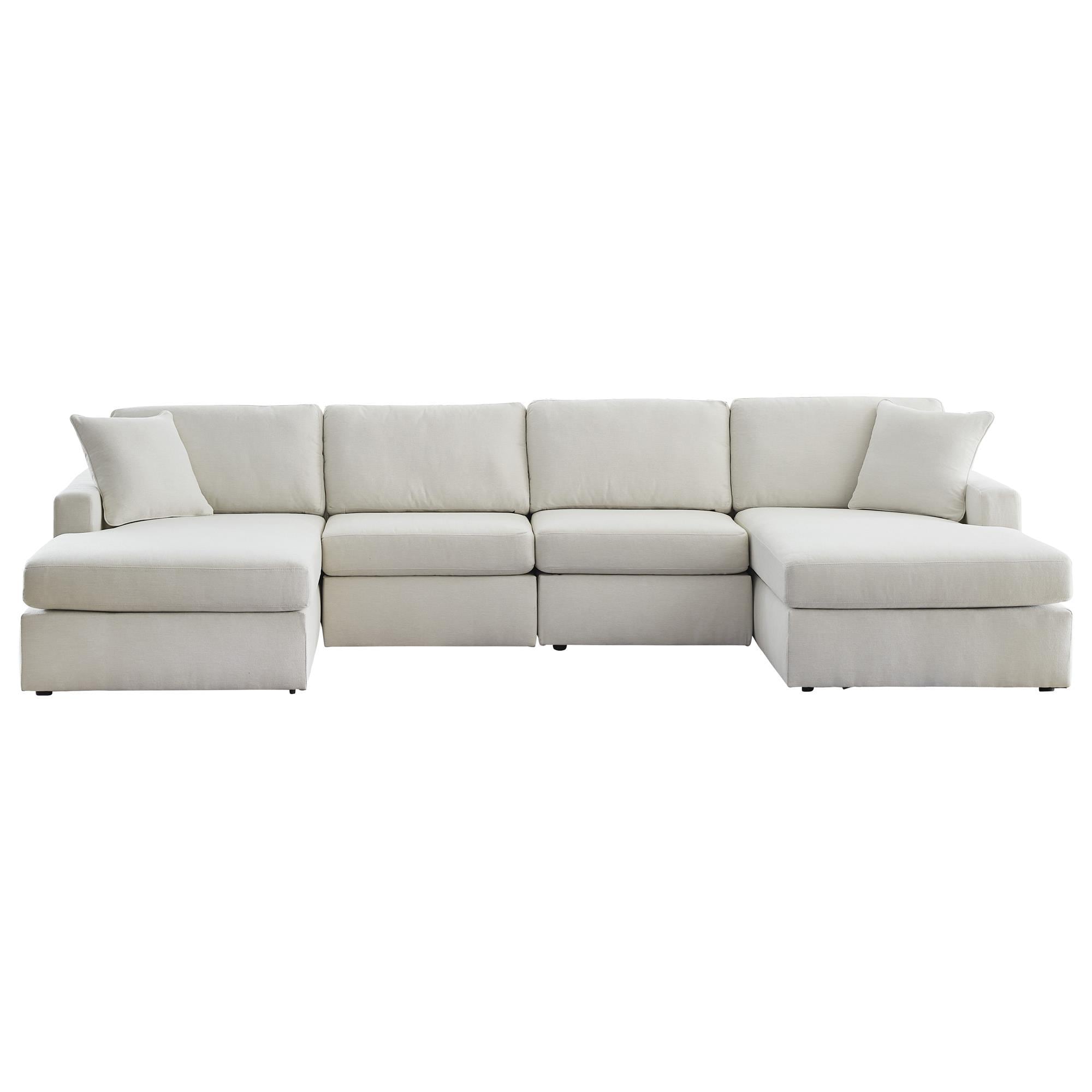 Ashley Modmax 4-Piece Sectional with Double Chaise in Oyster