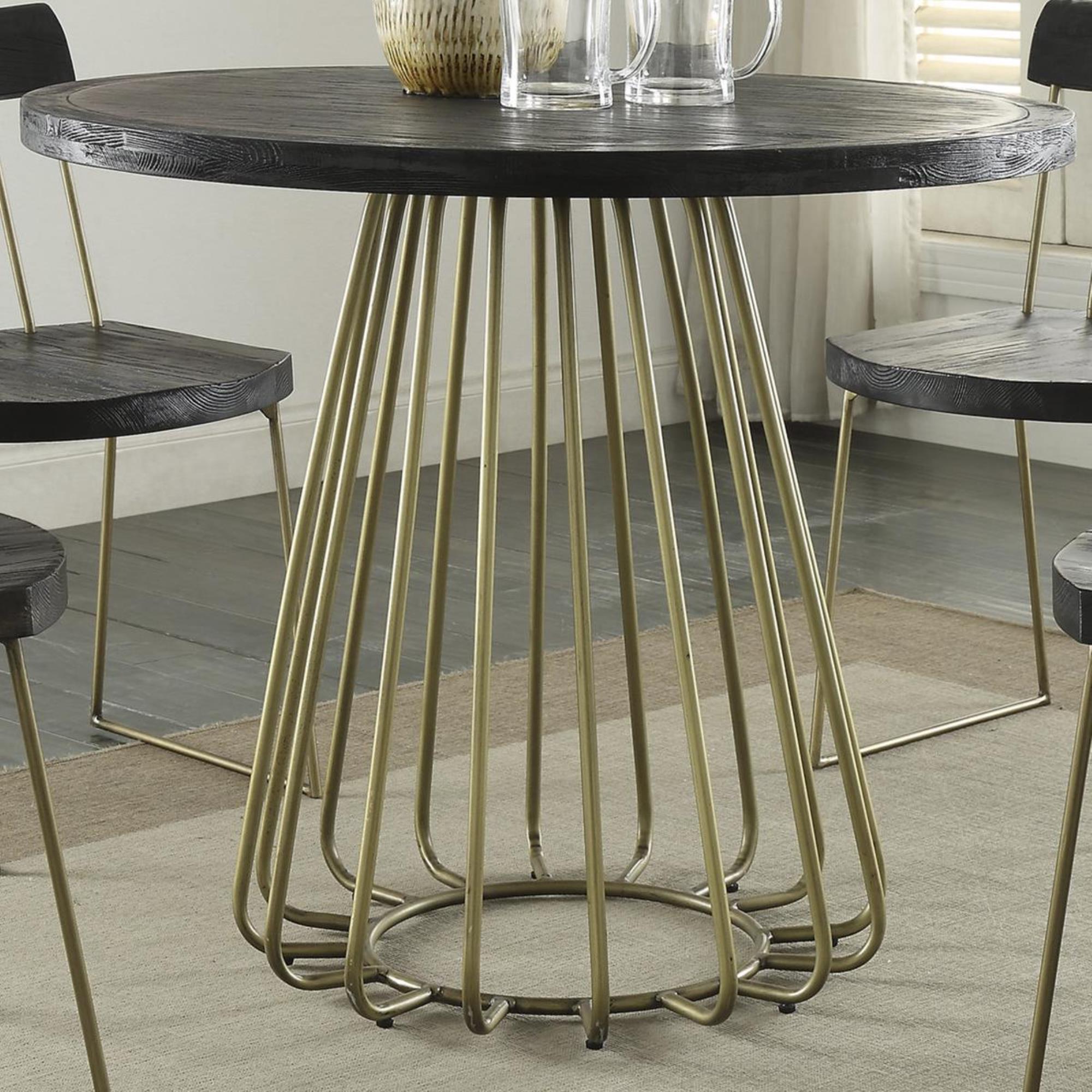 Tov Furniture Madrid Pine Table in Matte Black Table Only Nebraska
