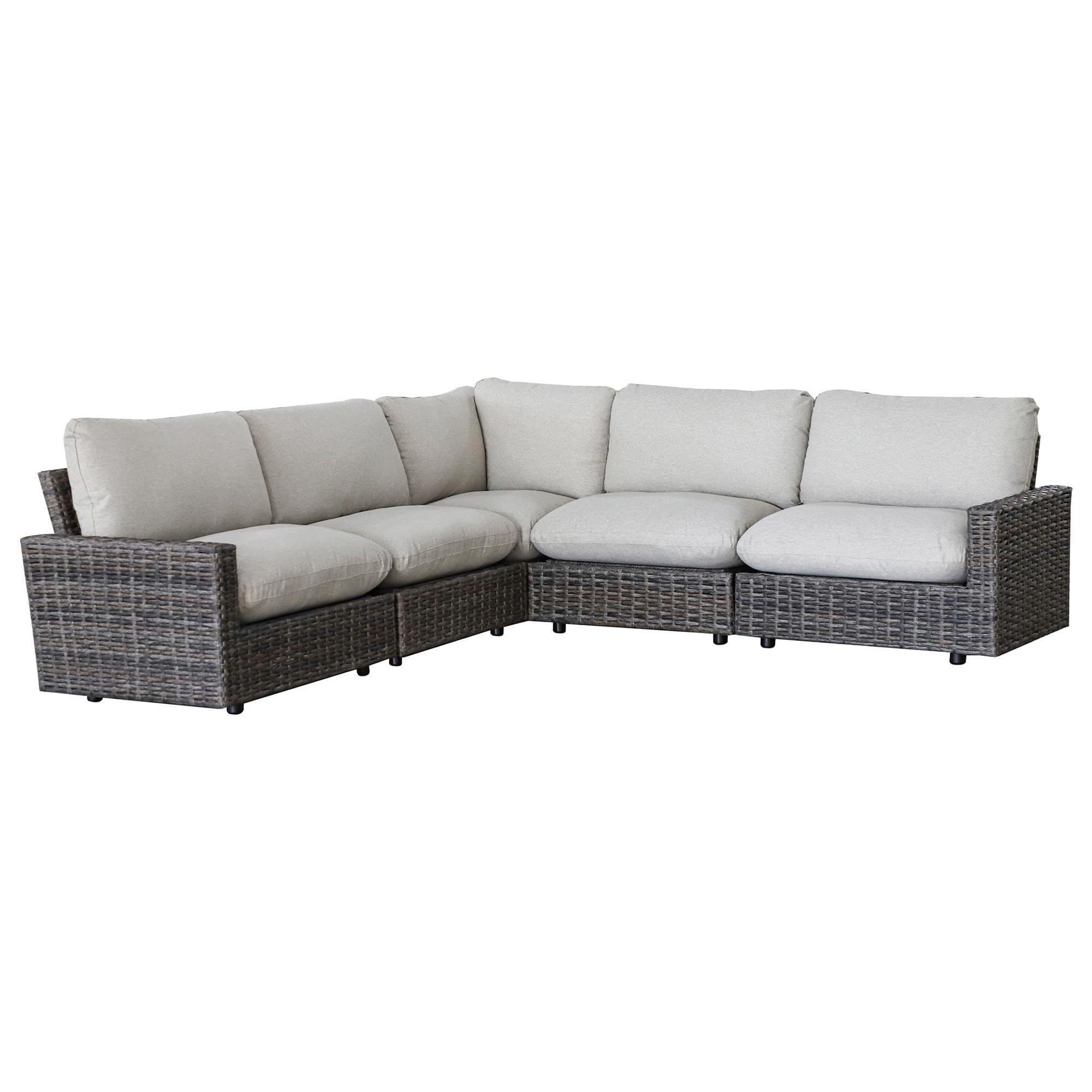 Summit Home St. Thomas 5-Piece Patio Sectional in Gray