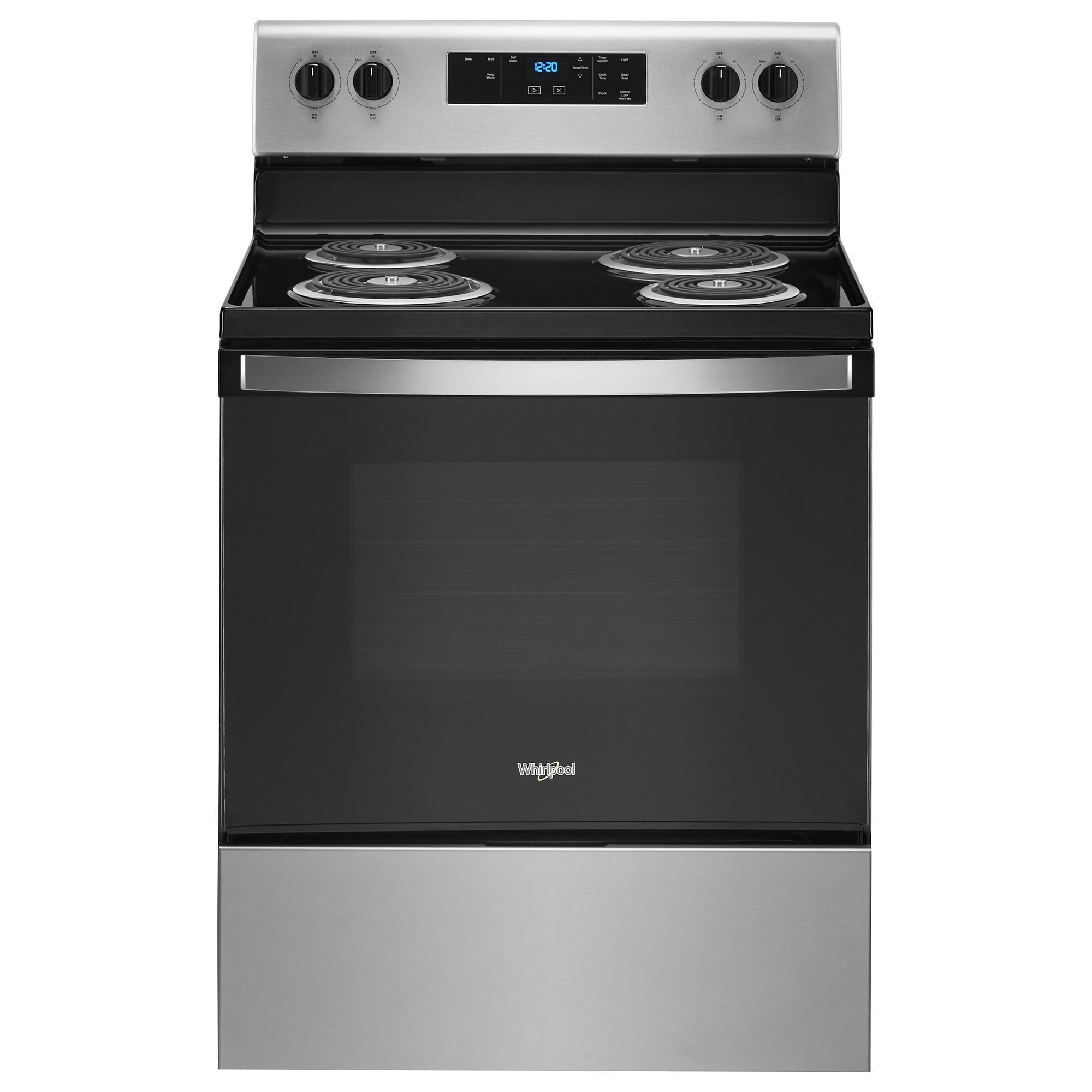whirlpool 4.8 cu ft freestanding electric range white