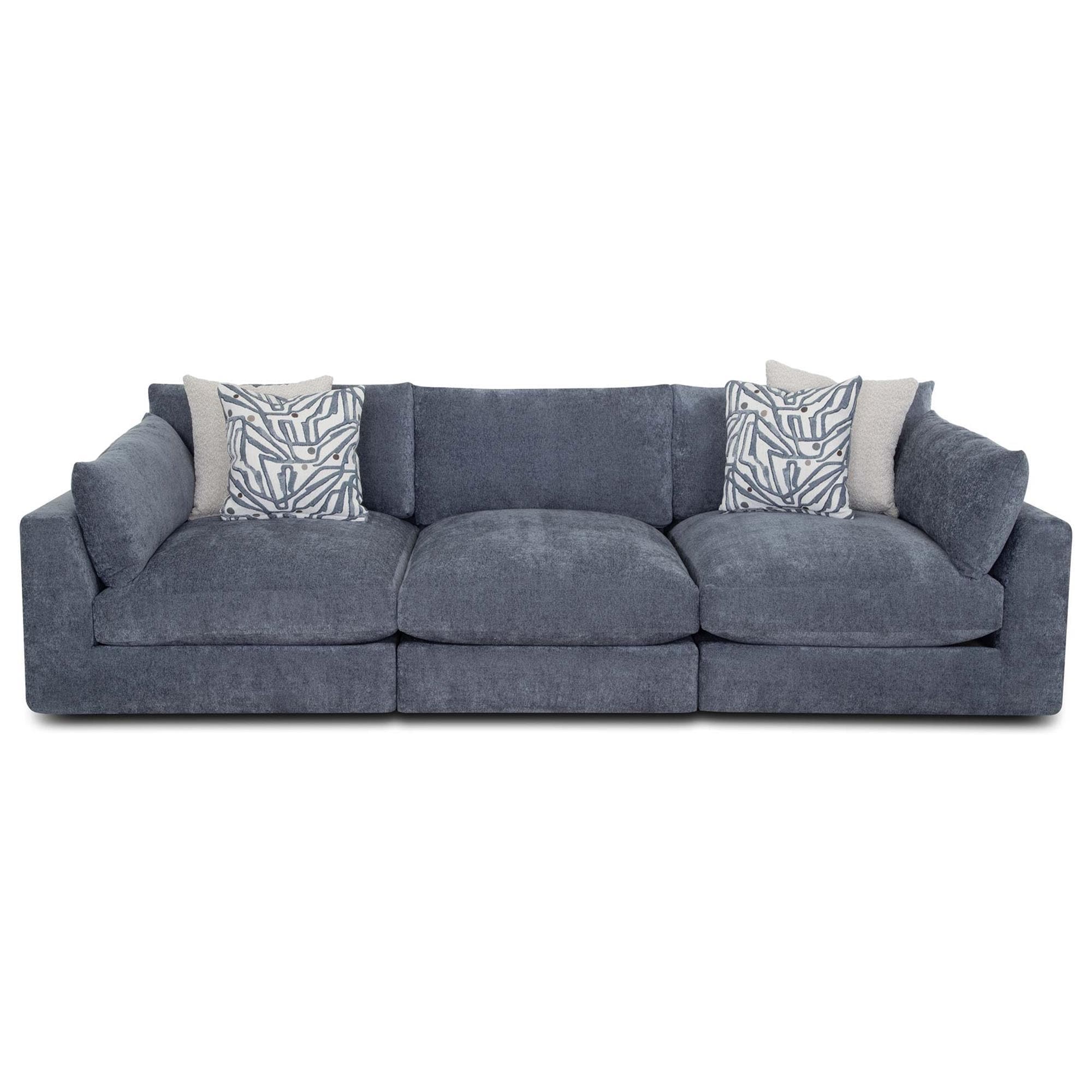 Moore Furniture Julian 3-Piece Stationary Sofa in Linwood Delft