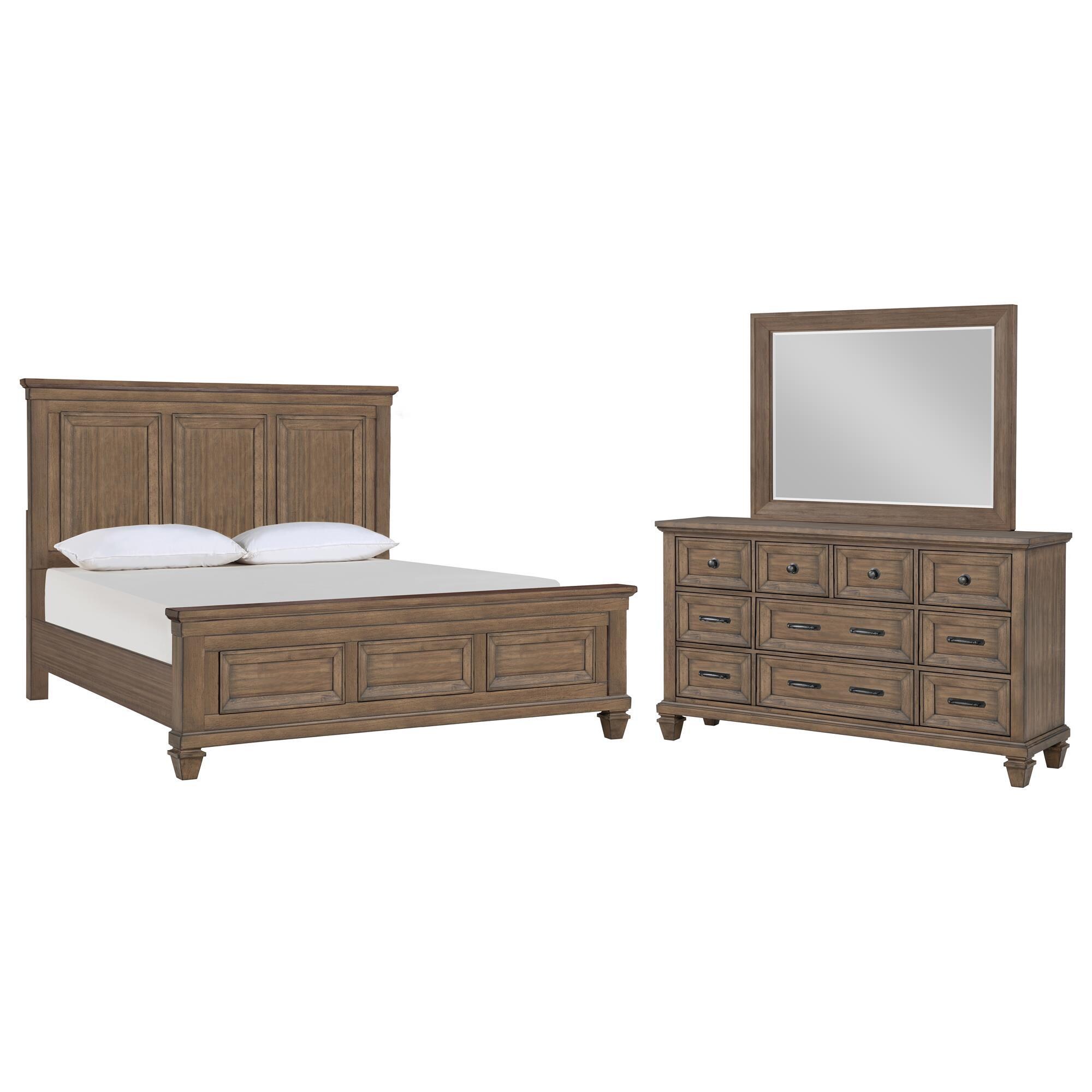 New Heritage Mariana 3-Piece King Panel Bedroom Set in Vintage Mocha
