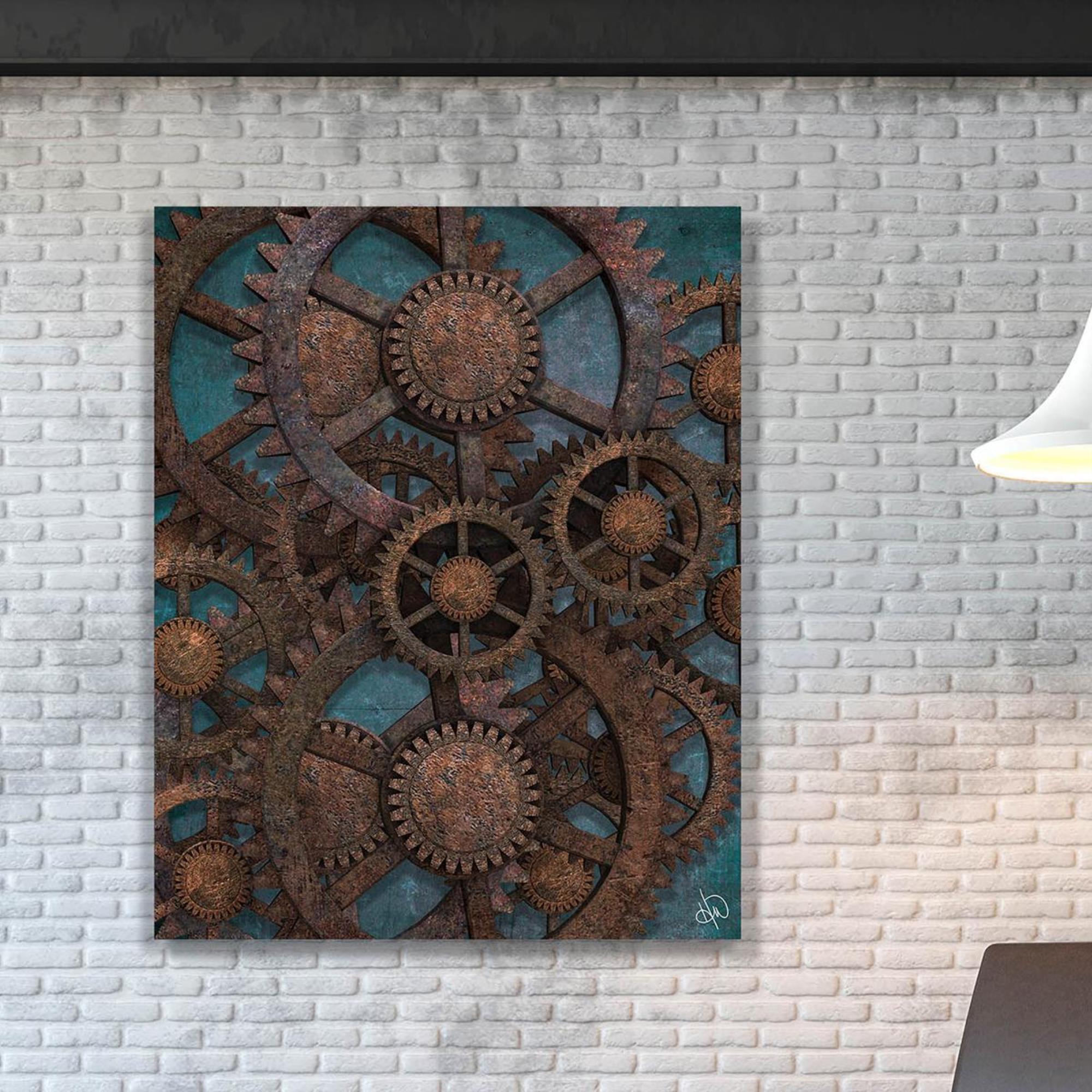 Creative Gallery "Rusted Copper Gears" 16x20 Metal Wall Art Print
