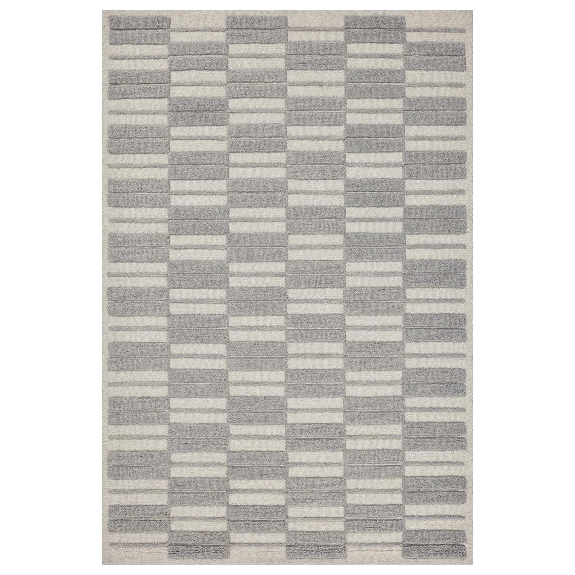 Chris Loves Julia x Loloi Bradley 3' x 7' Ivory and Grey Area Rug