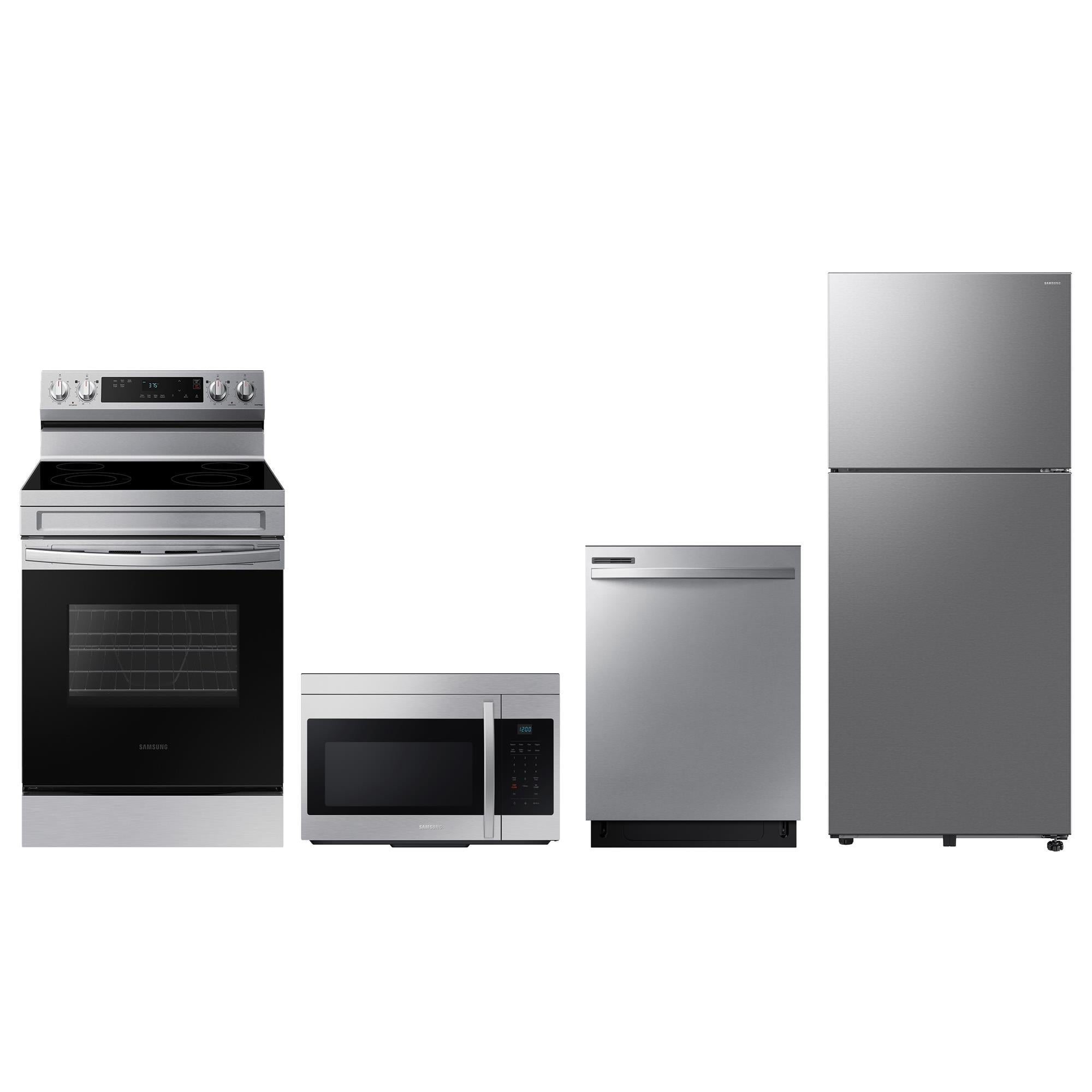 Samsung 4-Piece Kitchen Package with 1.6 cu. ft. Microwave in 