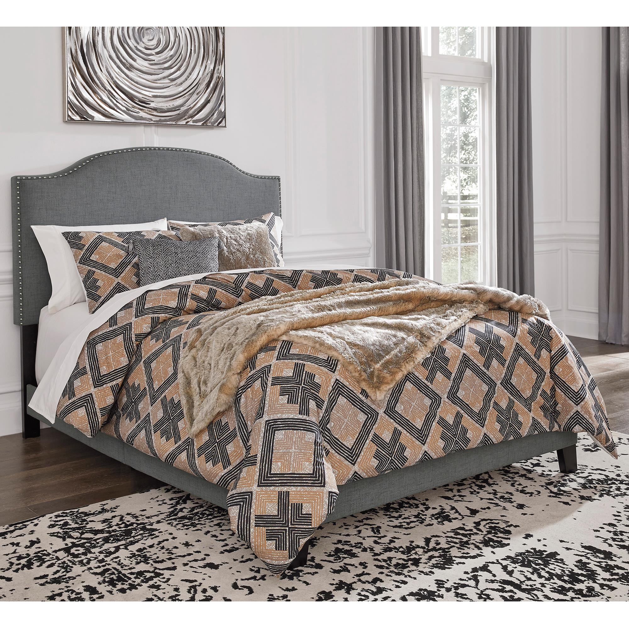 Signature Design By Ashley Adelloni King Upholstered Bed With Nailhead Trim In Gray Nebraska Furniture Mart Ashley Adelloni King Upholstered Bed, King Upholstered Bed With Nailhead Trim
