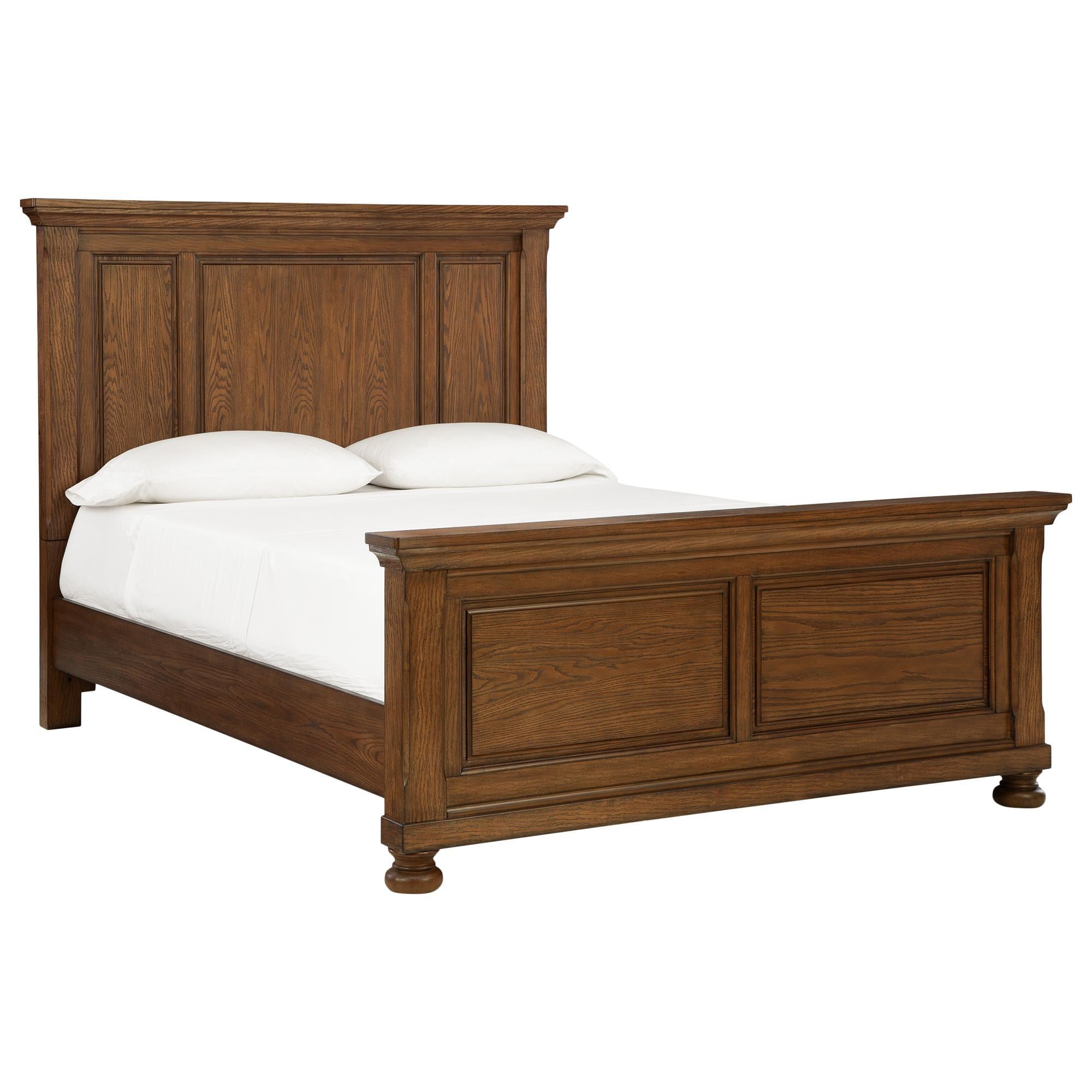 Ashley Zackaryn California King Panel Bed in Warm Brown