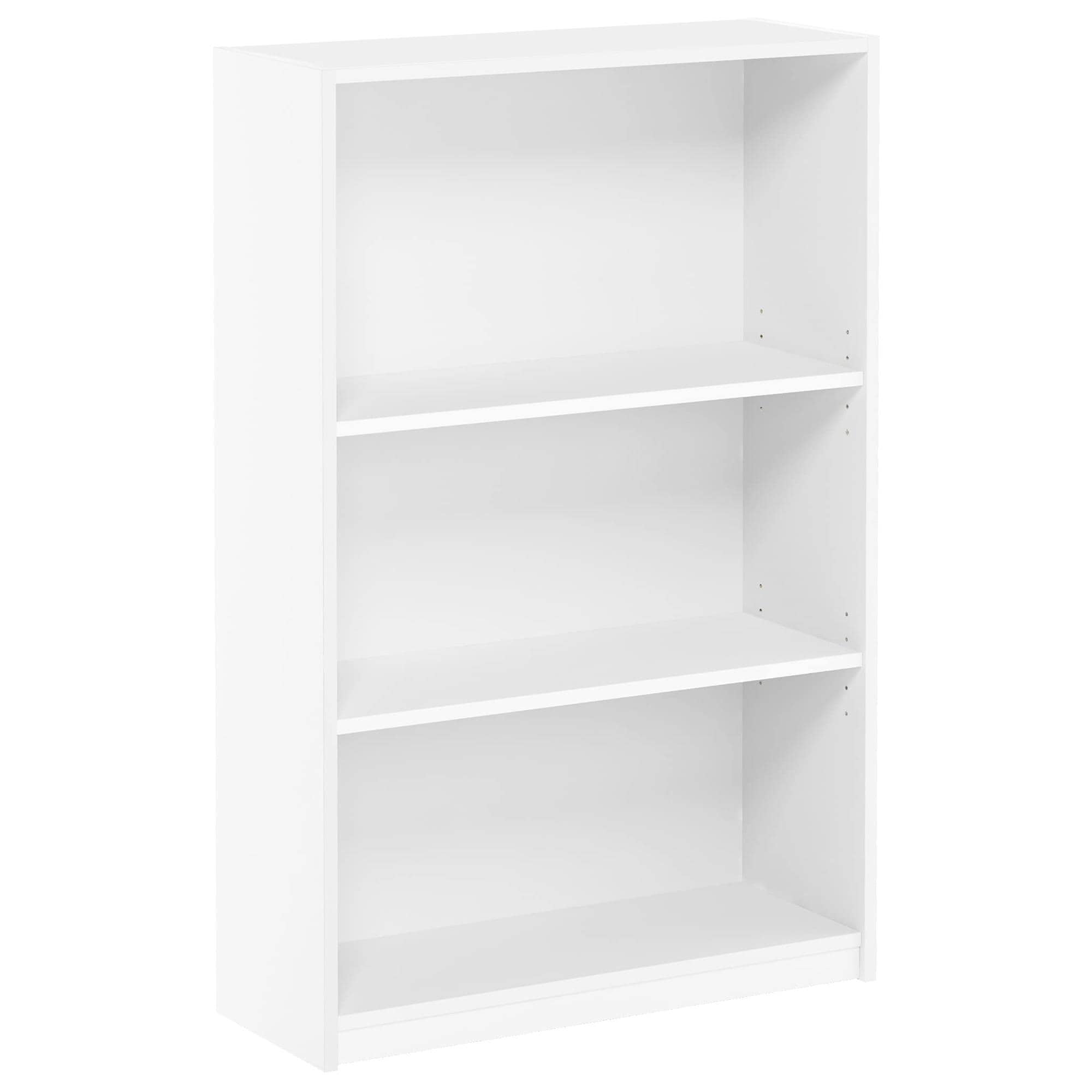 HOMLUX 3-Tier Display Bookshelf with Adjustable Shelves in White