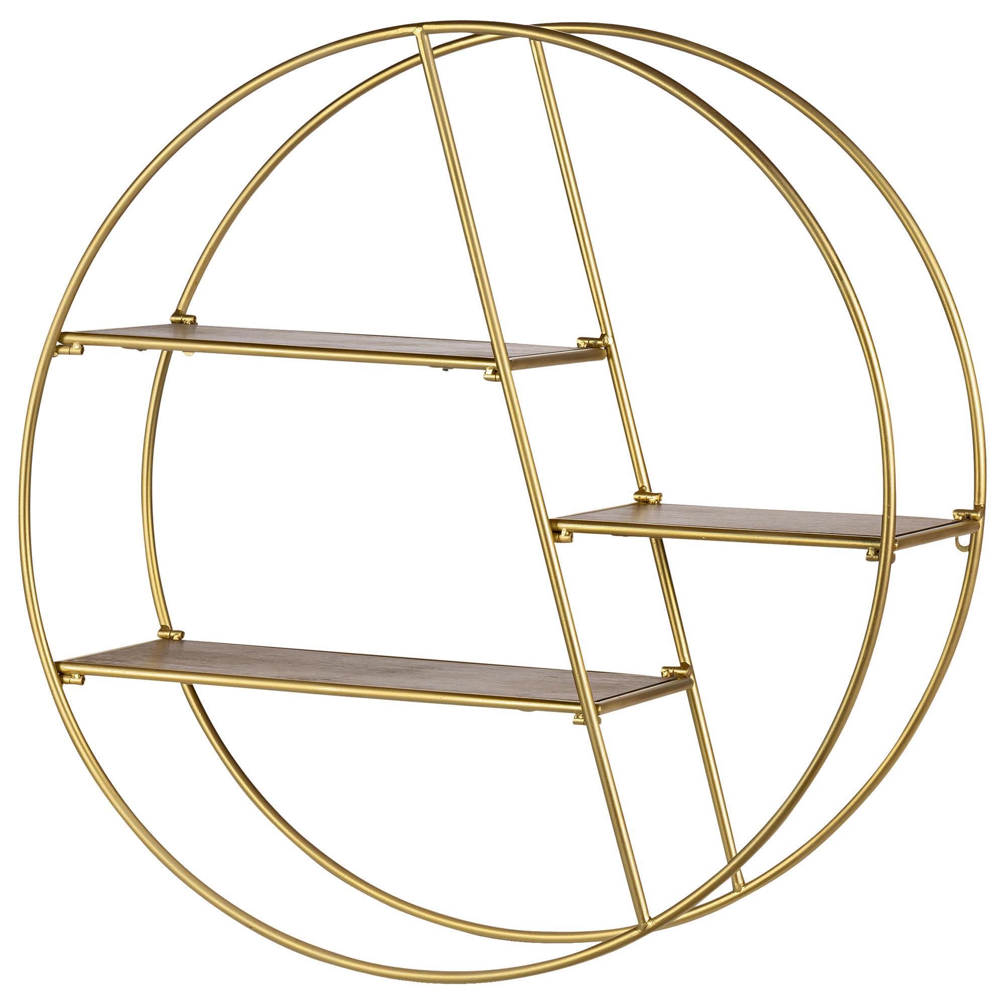 The Gerson Company Wall Shelf in Natural and Gold NFM