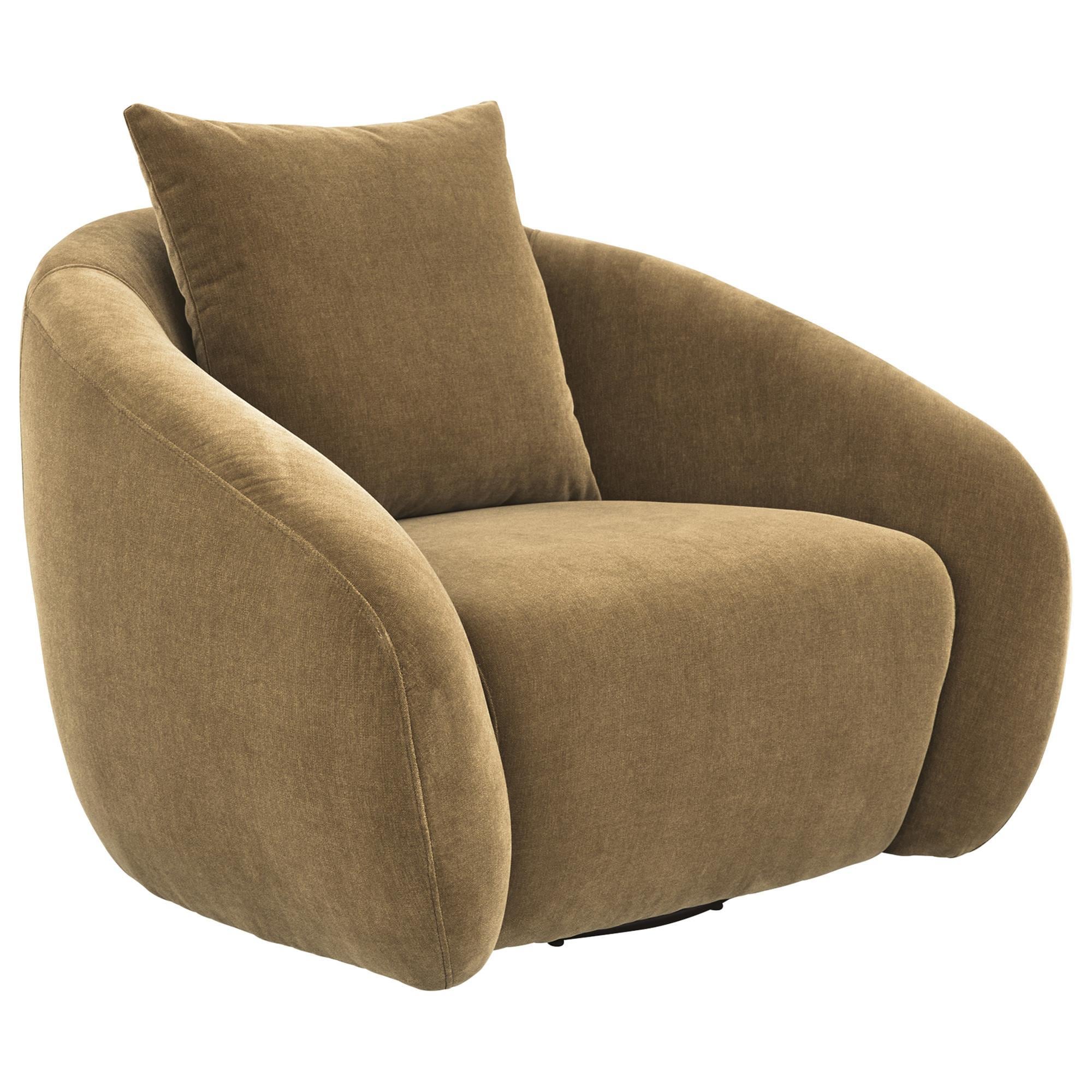 洋楽 Yella Bone Ashley Yahya Swivel Accent Chair in Sienna