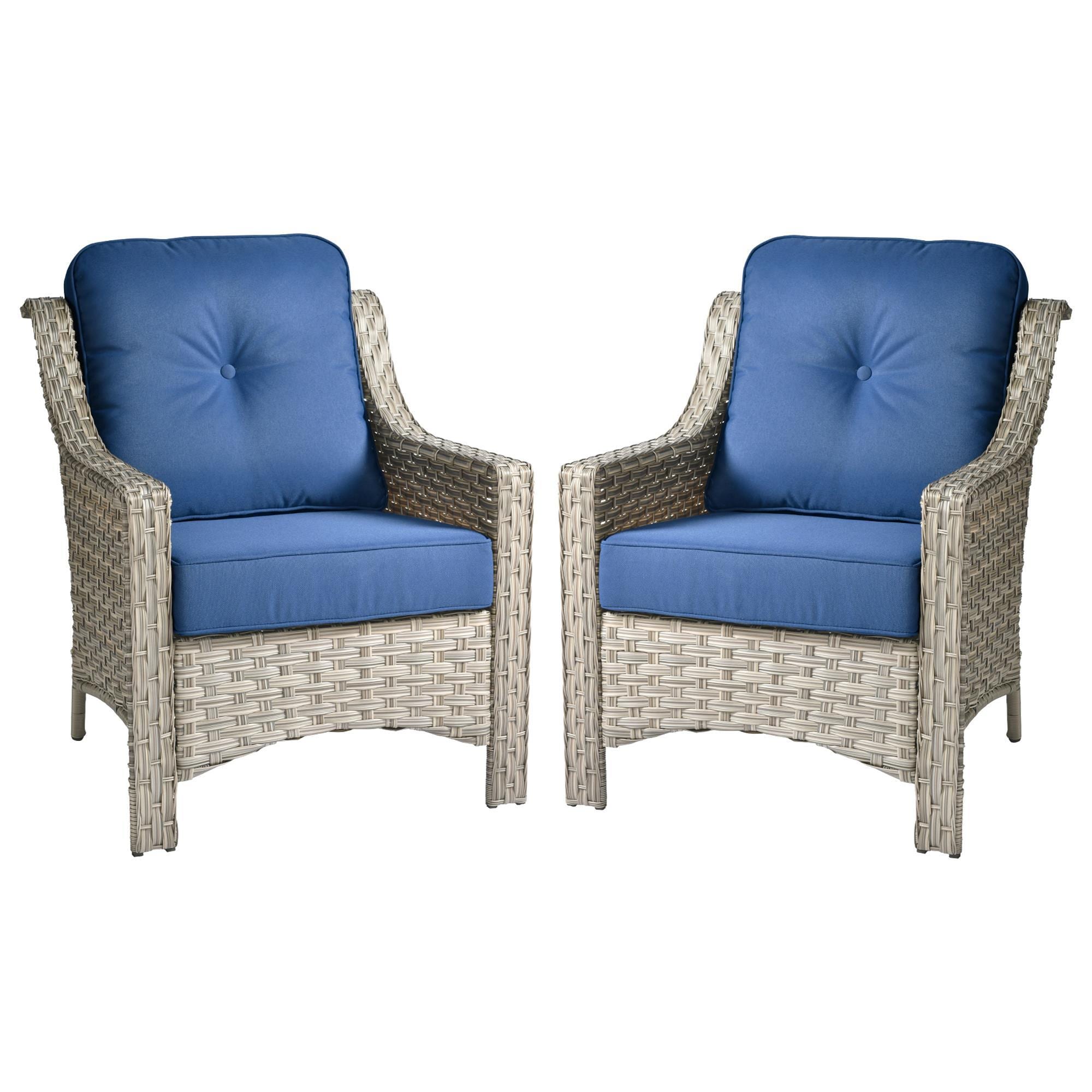 HOMLUX Outdoor Arm Chair in Dark Gray (Set of 2)