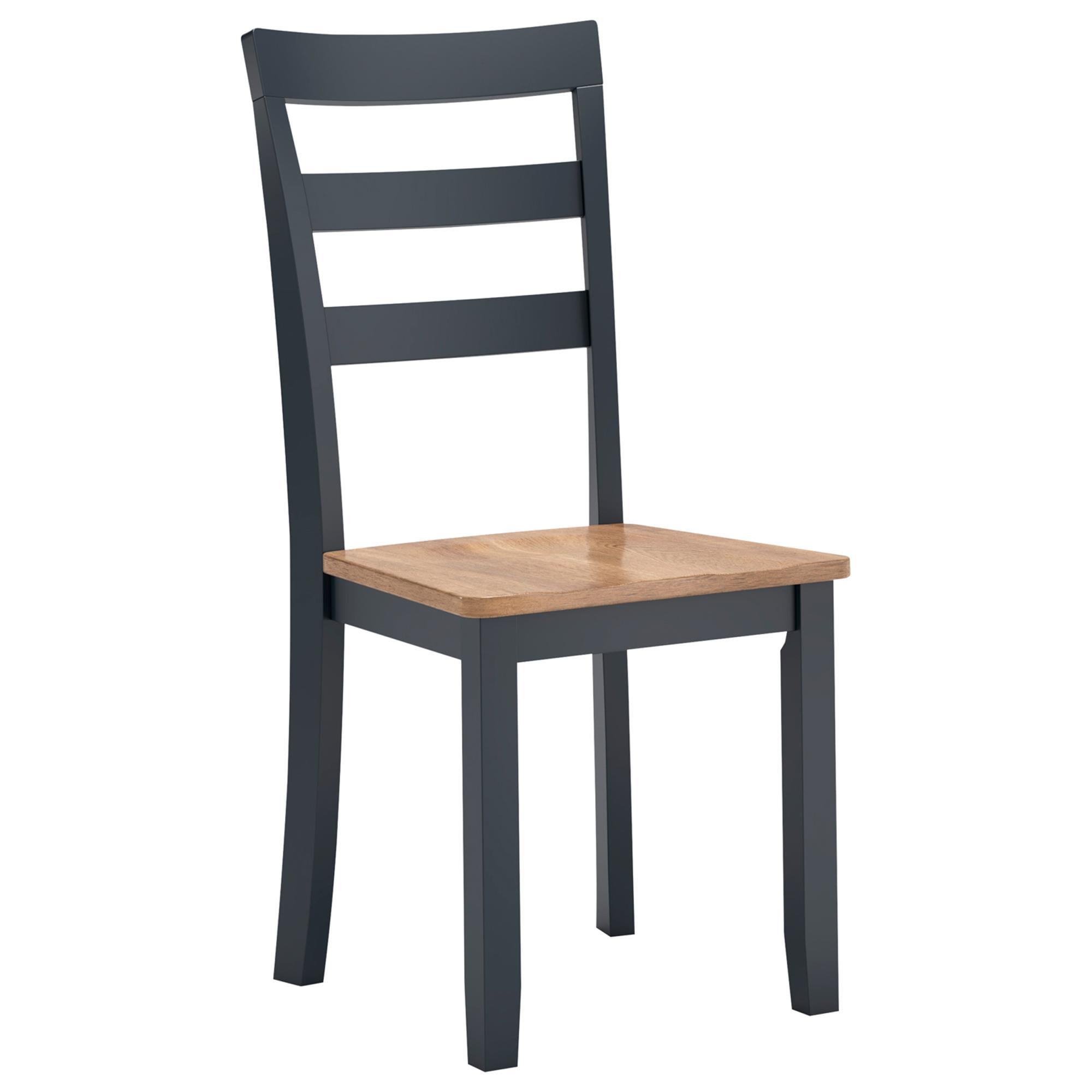 Ashley Gesthaven Side Chair in Light Natural and Dark Slate Blue