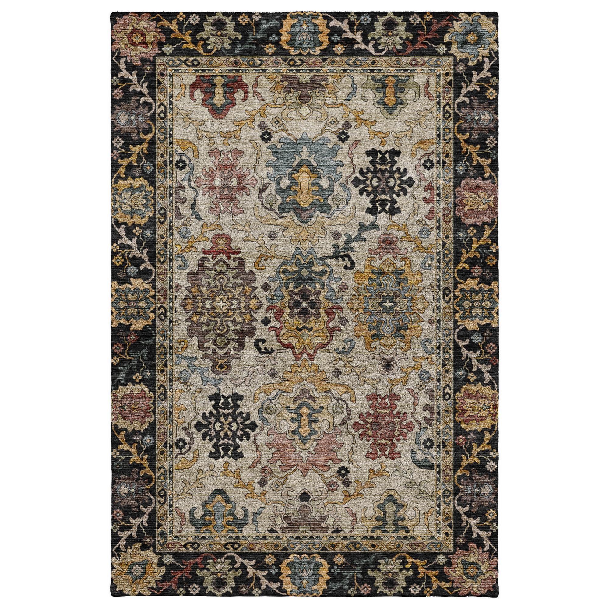 Dalyn Rug Company Silk Road Black, Ivory, Gold, Copper, Blush