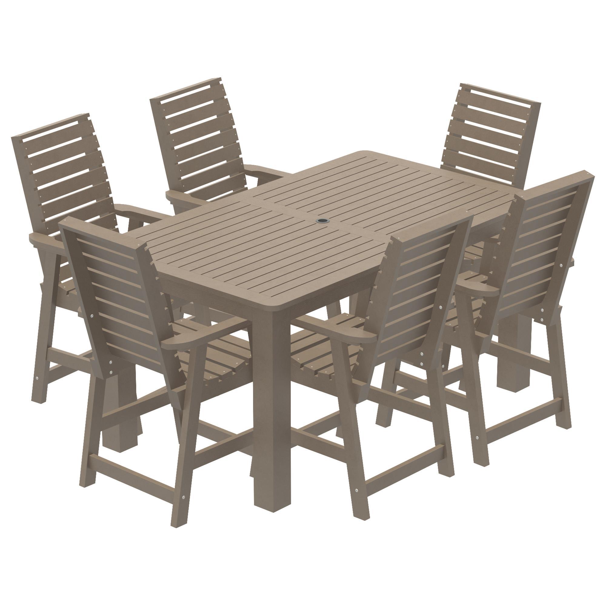 Highwood USA Glennville 7Piece 72" Rectangular Patio Counter Height