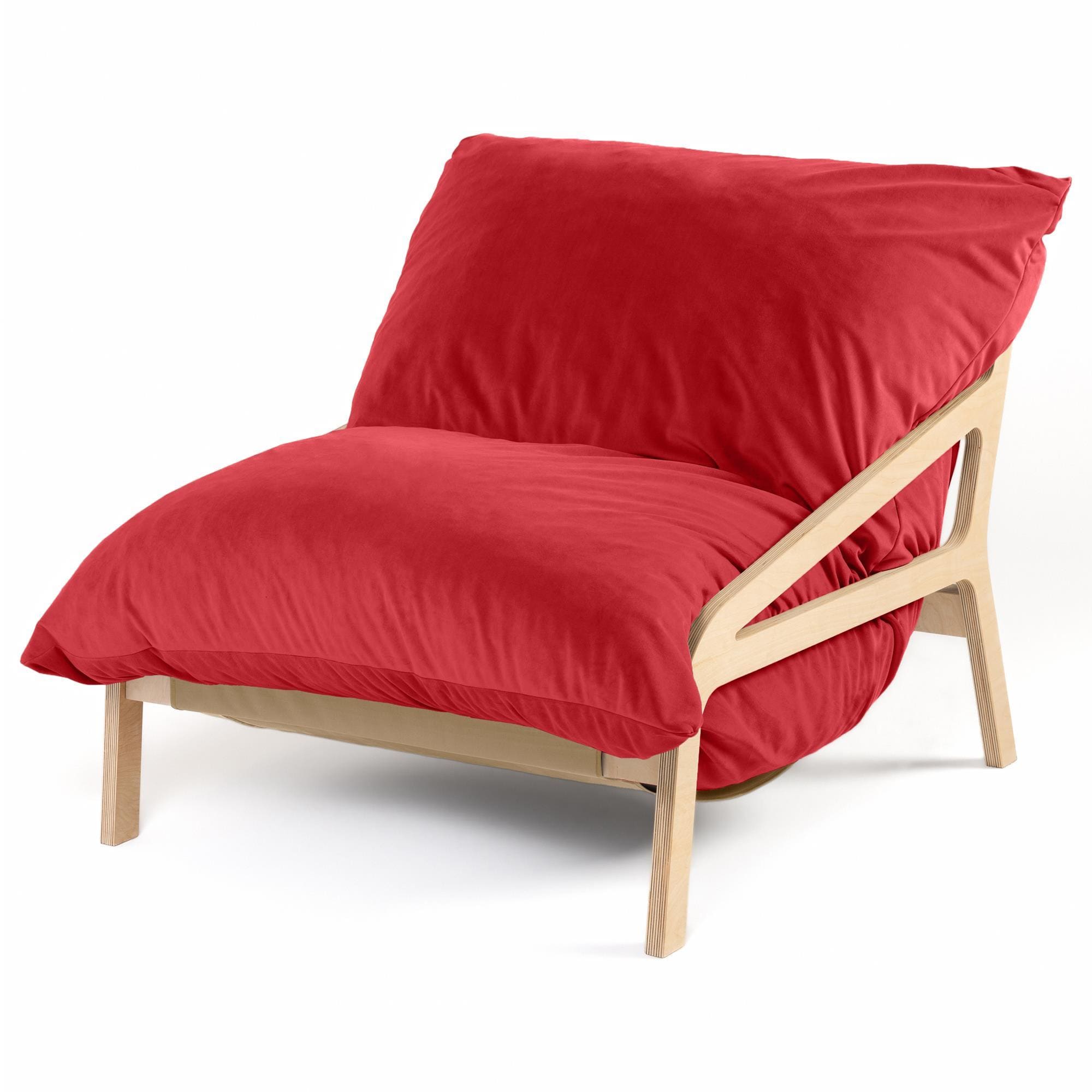 Jaxx Saxx Lush Velvet Bean Bag Lounge Chair in Merlot
