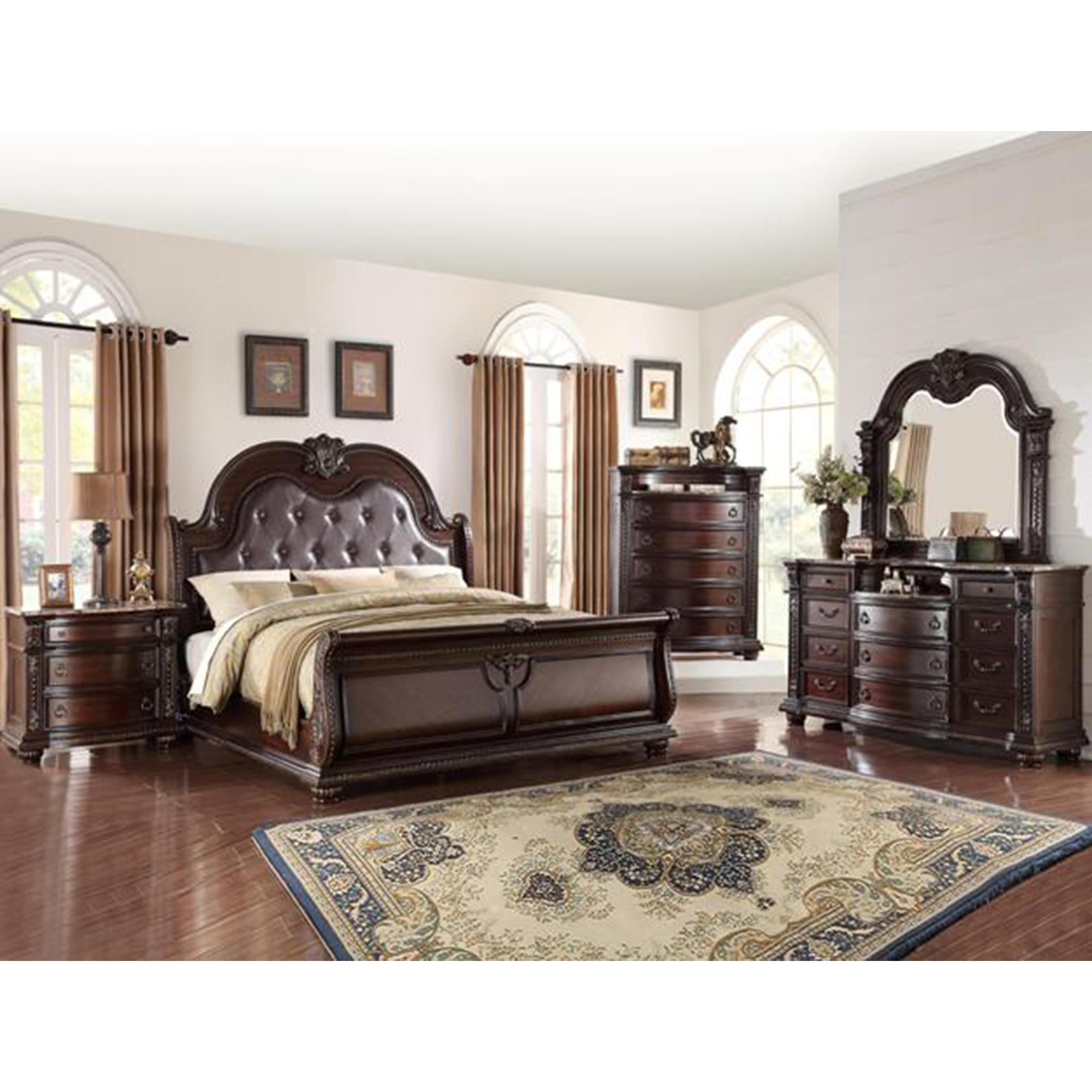 Product titlecarrollton espresso king bed with faux leather. claremont stanley king bed in espresso nfm