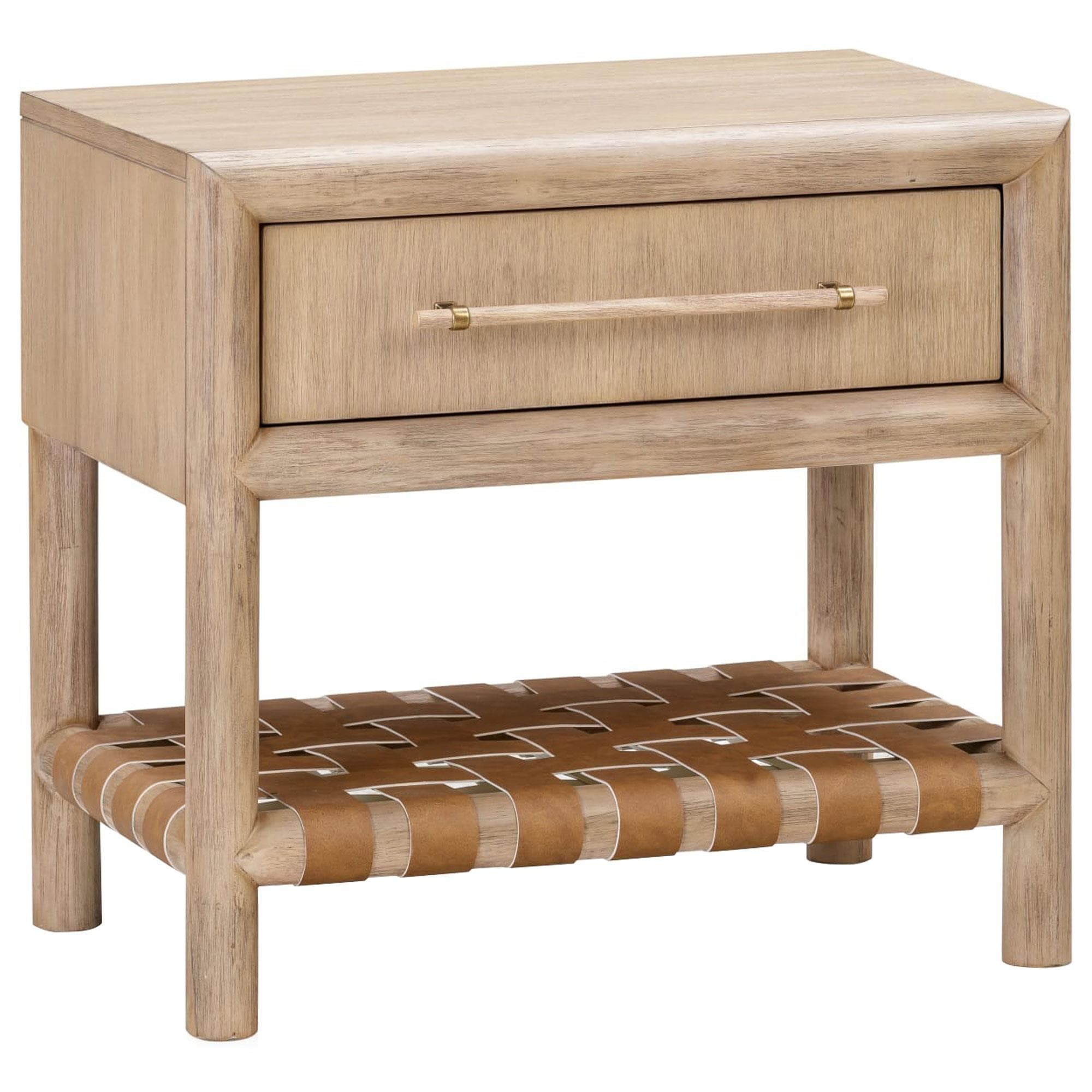 Urban Home Dorsey 1-Drawer Nightstand with USB-Charging in Granola