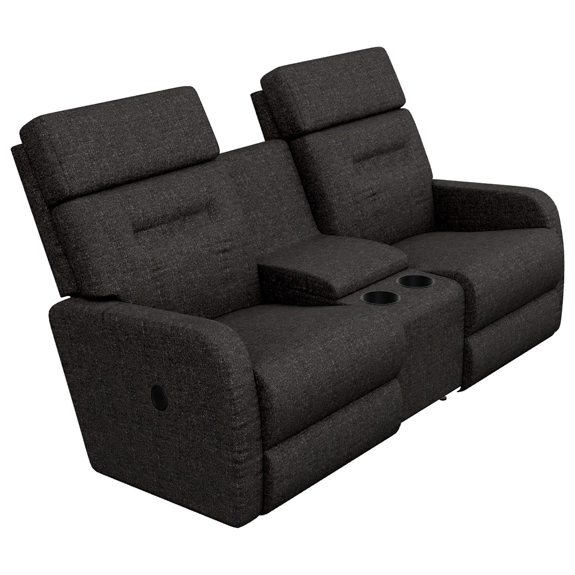 La-Z-Boy Lennon Wall Manual Reclining Loveseat with Console in Granite
